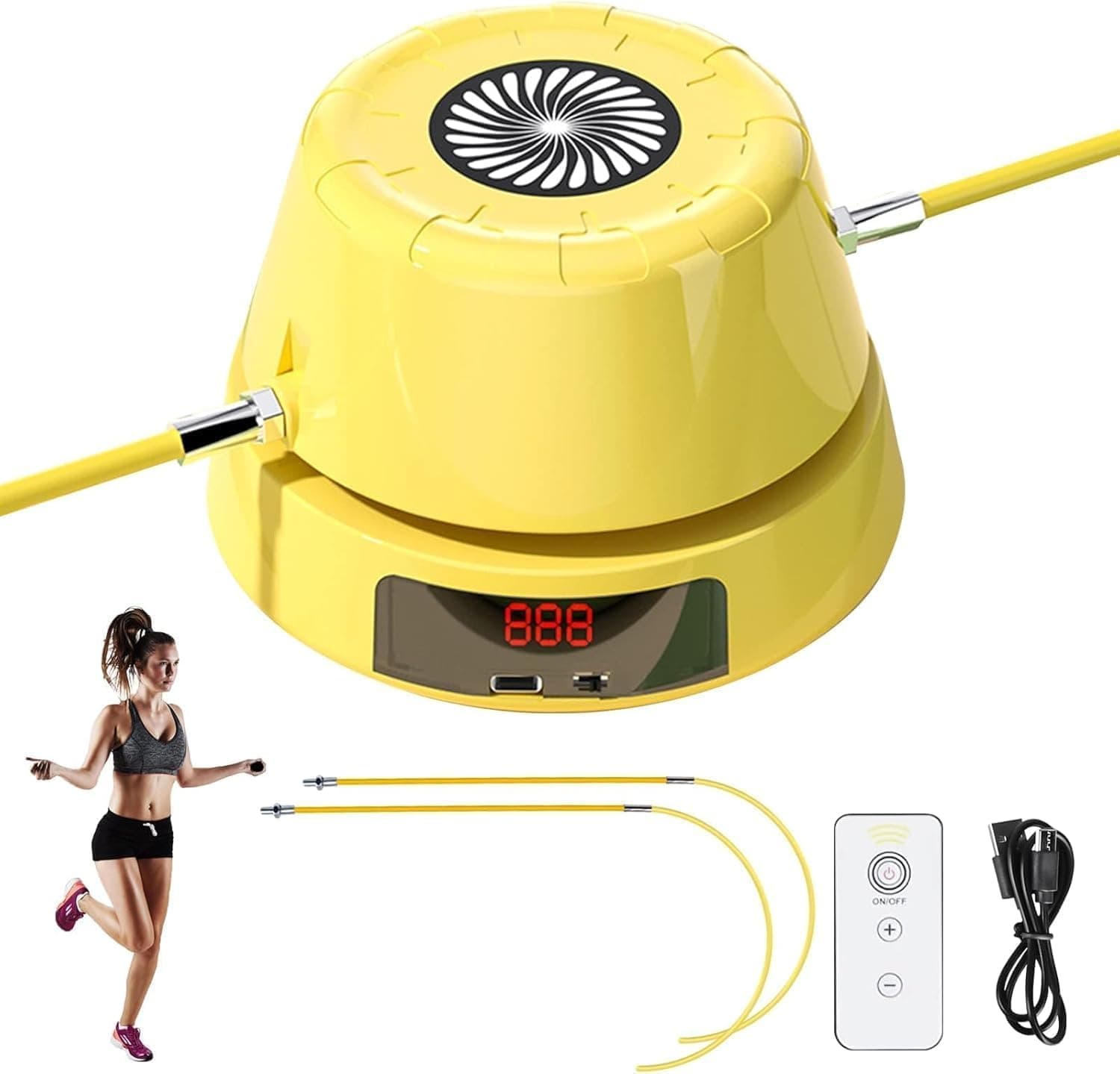 Joyzzz Intelligent Jump Rope Machine, Electric Auto-Rotating Jump Rope with LED Screen, Ergonomic Handle Skipping Rope for Adults and Kids, Ideal for Indoor and Outdoor Fitness Activities