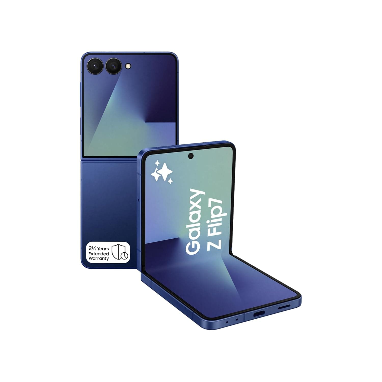 Samsung Galaxy Z Flip7, Al Phone,Blue Shadow, 512GB Storage, 12GB Memory, 50MP Camera for Selfie, 3nm Processor, 4300mAh Battery, 2.5 Year Manufacturer Extended Warranty,(KSA Version)