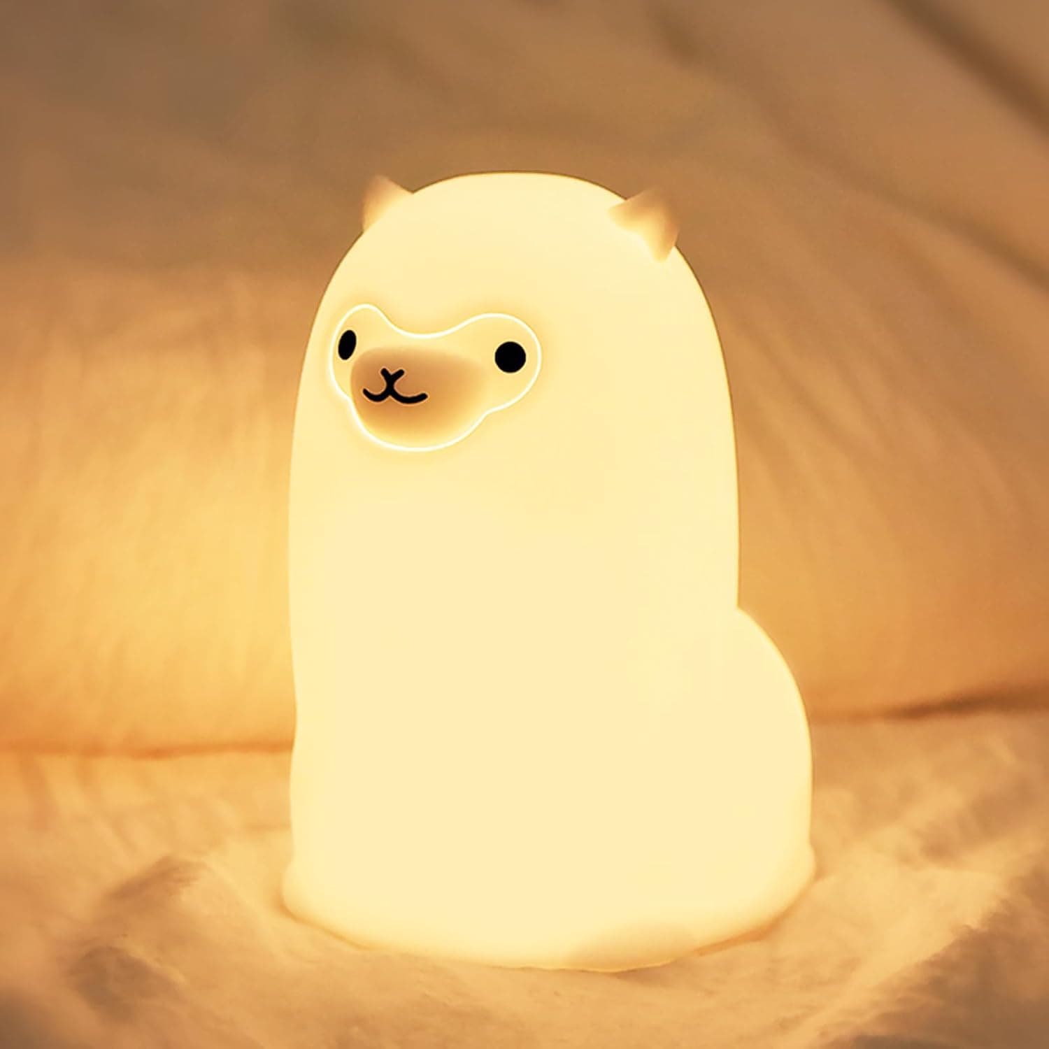 LOVERUIS Baby Night Light, Baby Night Light, Cute Alpaca, 7 Colors Changing Nursing Light, Dimmable, Baby Gift, Night Light for Kids Room