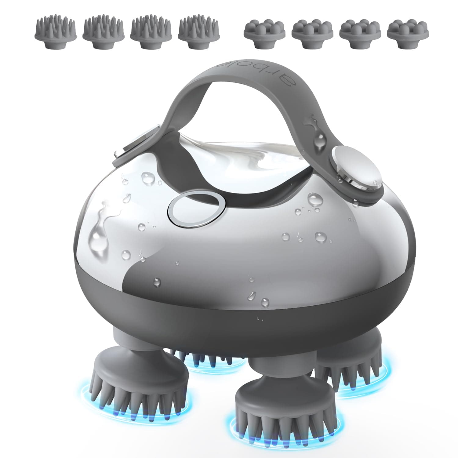 arboleaf Scalp Massager Rechargeable Head Massager Scalp Stress Relax | rechargeable scalp massager, waterproof handheld, 8 removable claws, portable scratcher, gift for Dad Mom