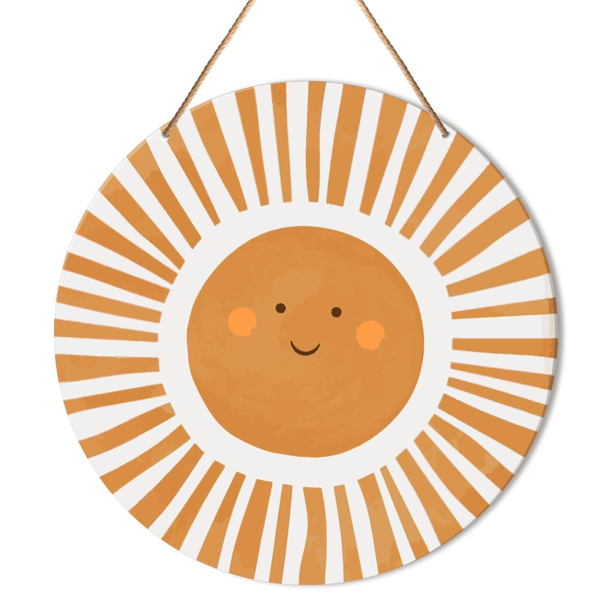 Muktoujaumai Nursery Wall Decor, Sun Nursery Hanging Sign Decor Kids Room Wall Decoration Wood Sign for Playroom, Toddler Room, Toy Room, Classroom