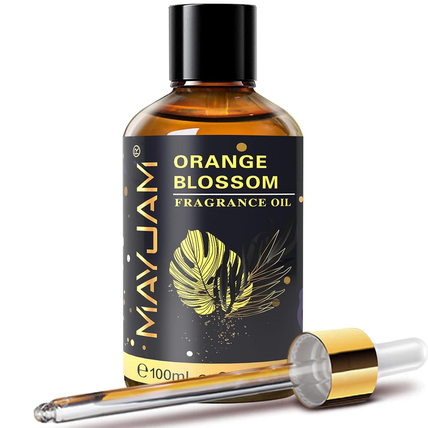MAYJAM 100ML/3.38FL.OZ Orange Blossom Fragrance Oils with Glass Dropper, Essential Oils for Diffusers, Long Lasting Scented Oils for Soap Candle Making