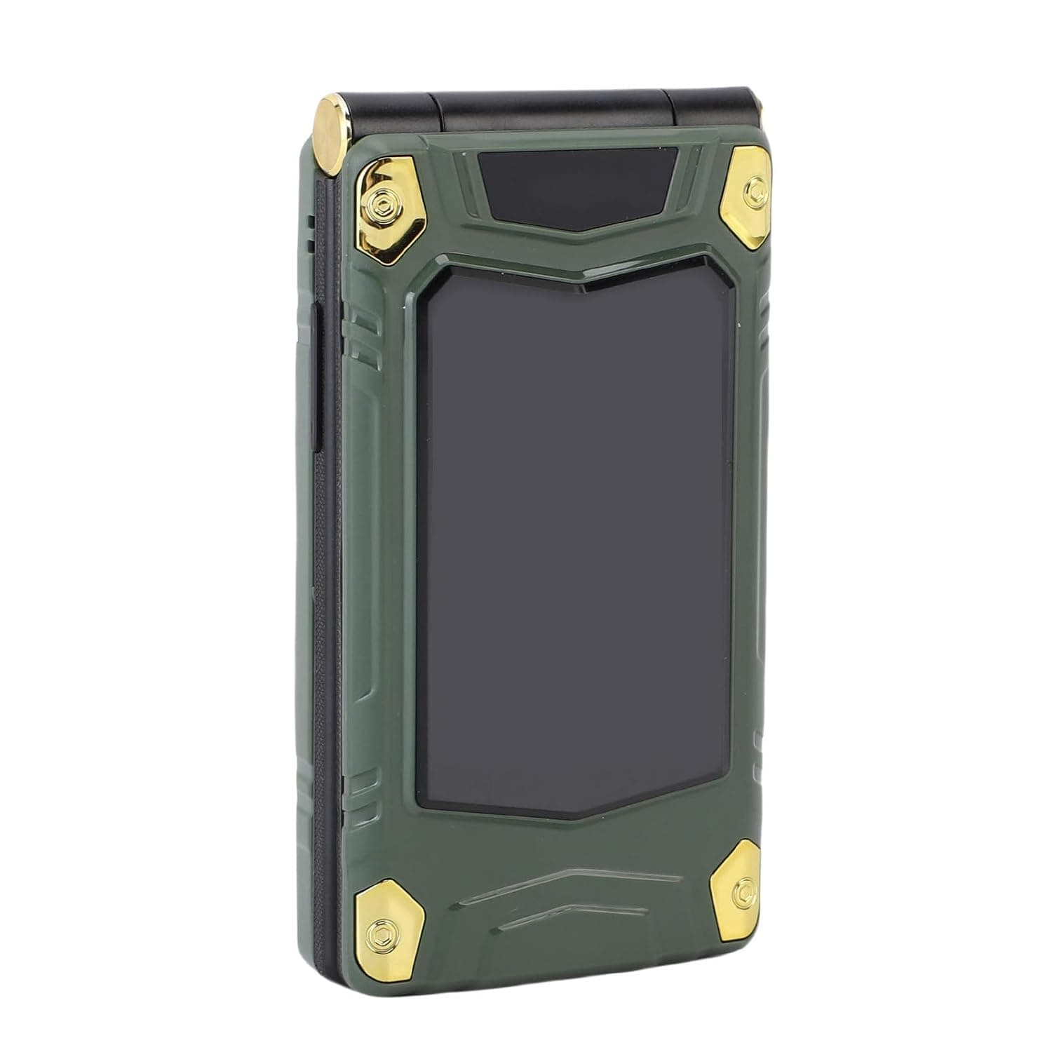 Rugged Flip Phone with Alloy Hinge, 4800mAh Battery, Dual Screen, Loud Speaker, 1.3MP Camera, Dual SIM GSM Unlocked (Green)