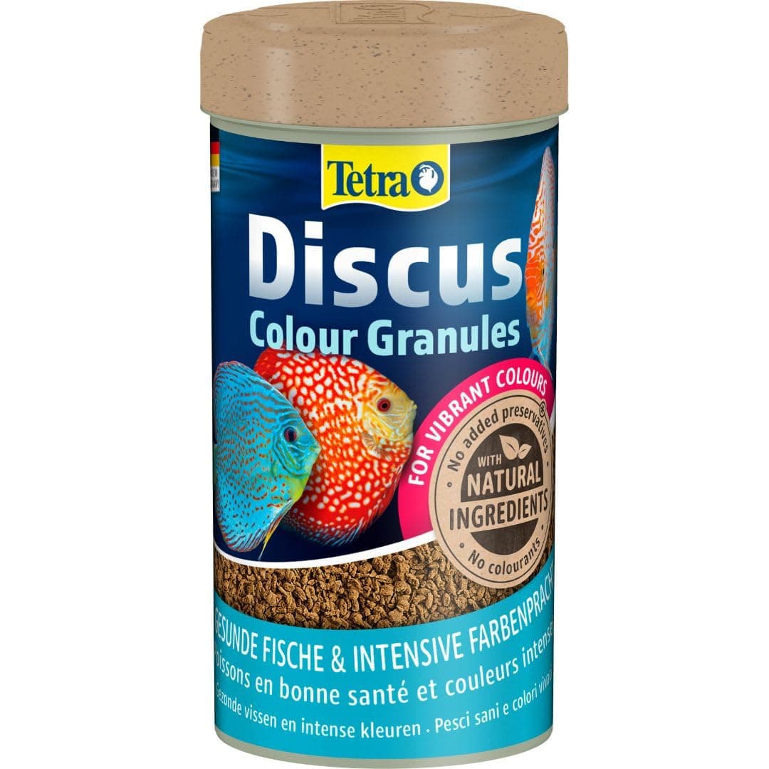 Tetra Discus Colour Granules Fish Food for Intense and Bright Colours, Especially for Discus Fish with Red, Orange and Yellow Colour, 500 ml Tin