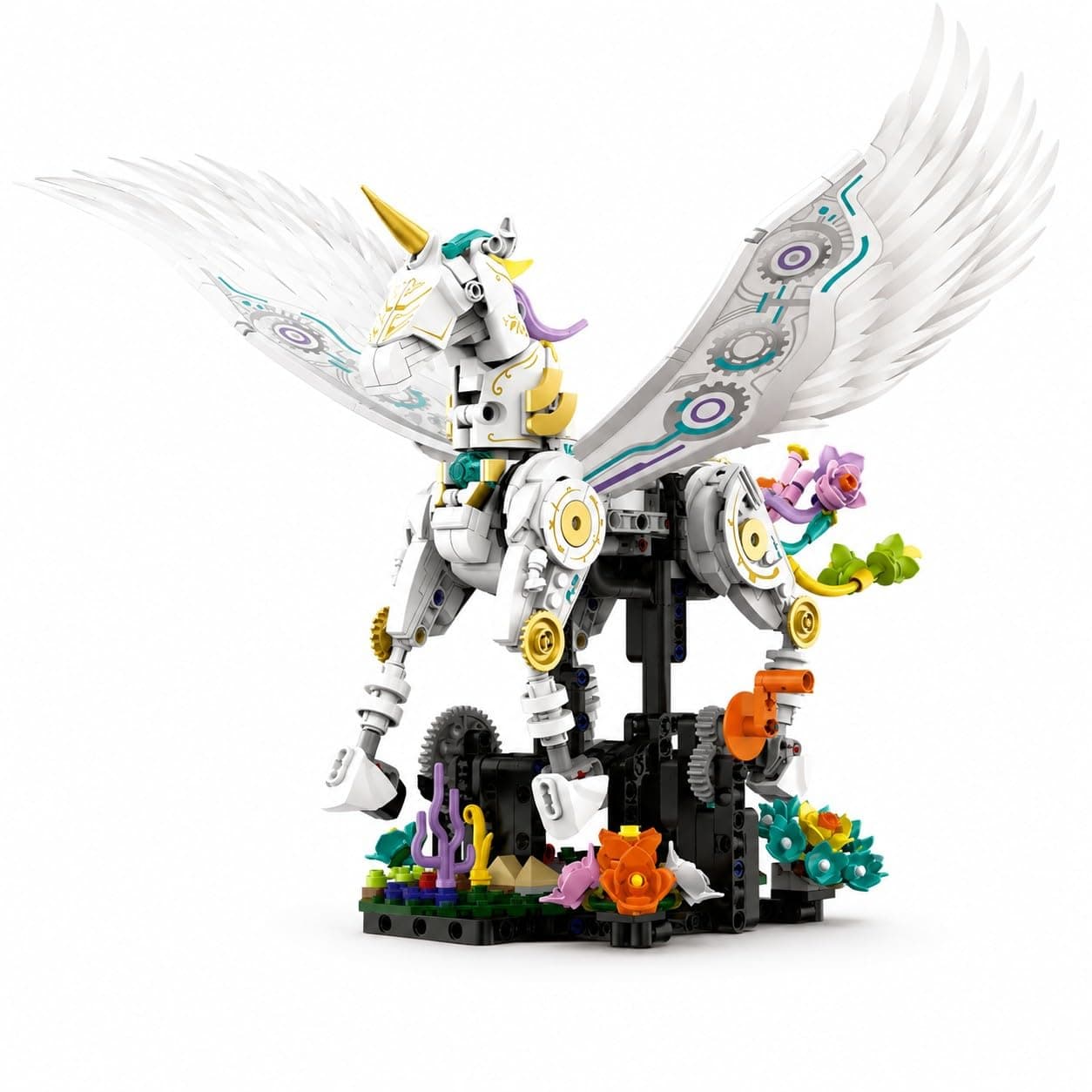 Mechanical Unicorn Building Set, 3D STEM Toy with Moving Gears | Supports spatial thinking through hands on summer indoor play for young builders family projects desk display and Eid gifting