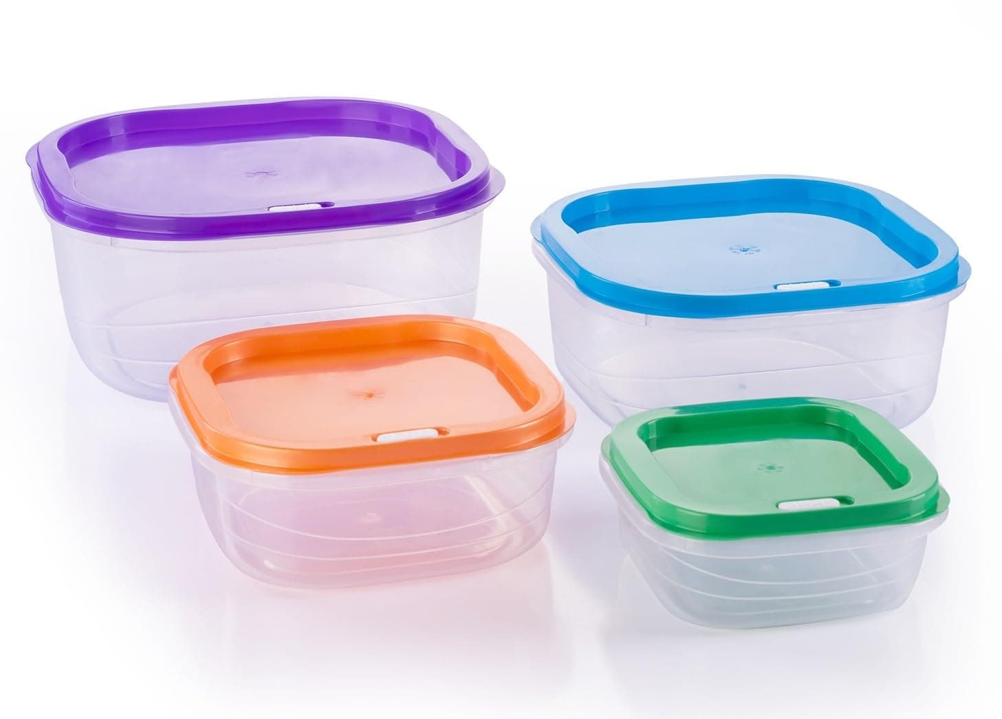 helal ELHELAL Matrix food containers square Made of plastic Airtight Lids Food Storage Box set 4 pes
