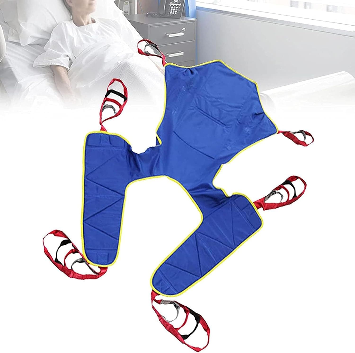 Universal Full Body Hoyer Lift Sling, Soft & Breathable,Patient Hoist Lift Dress with Head Support, Home & Hospital Transfer, for Bariatric Nursing Caregiver Elderly Disabled