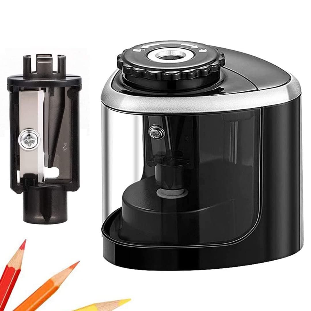 DMG TECH Electric Pencil Sharpener, Portable for Kids, 6-7.8mm Colored Pencils, Fast Sharpening, Ideal for Short Pencils, School, Classroom, Office, Home
