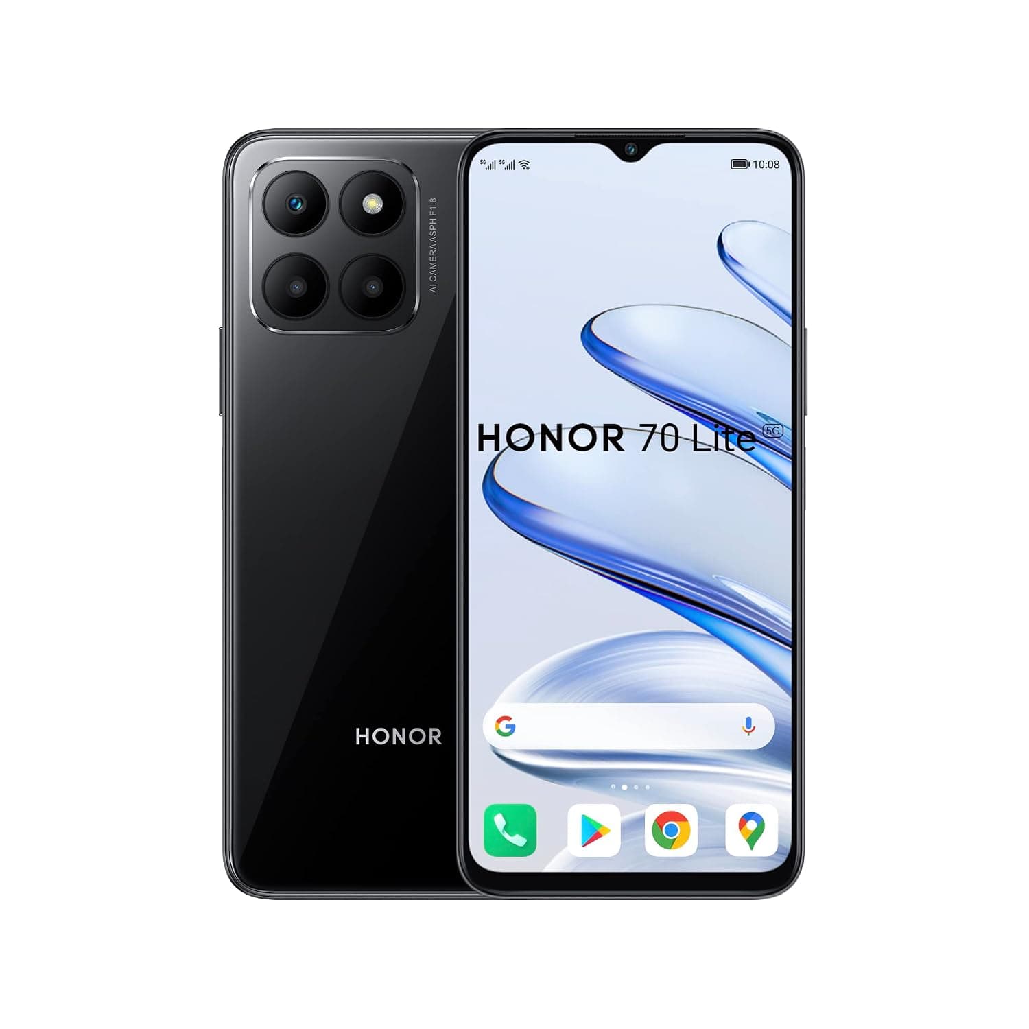 Honor 70 Lite Dual-SIM 128GB ROM + 4GB RAM (Only GSM | No CDMA) Factory Unlocked 5G Smartphone (Midnight Black) - International Version