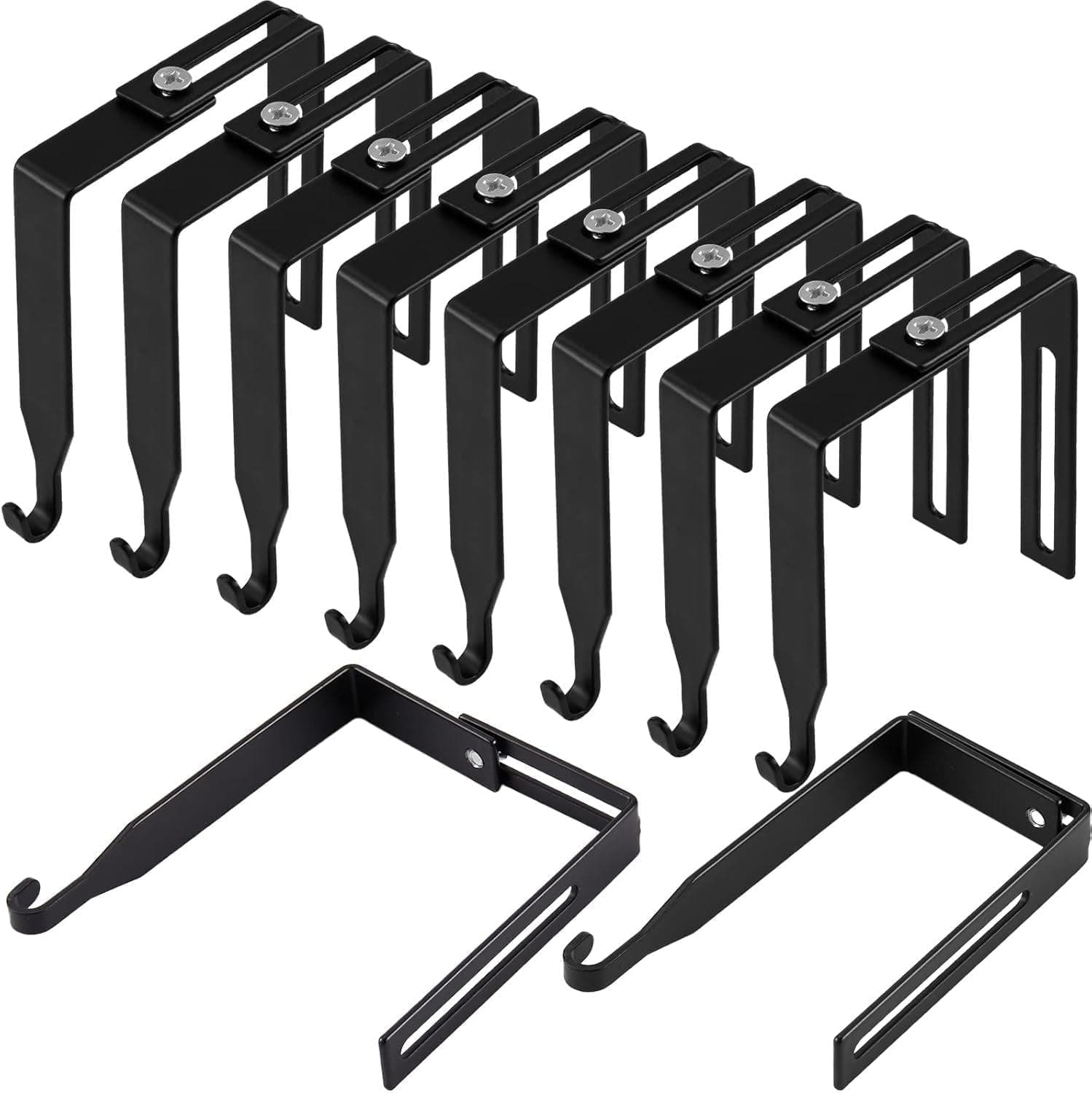 YelaJoy 8 Pack Adjustable Cubicle Hooks, Over The Door Metal Hangers, Universal Partition Hooks, Black Office Whiteboard Hooks, Fits 37-89mm Panels, for Hanging Clothes, Towels, Coats, Hats