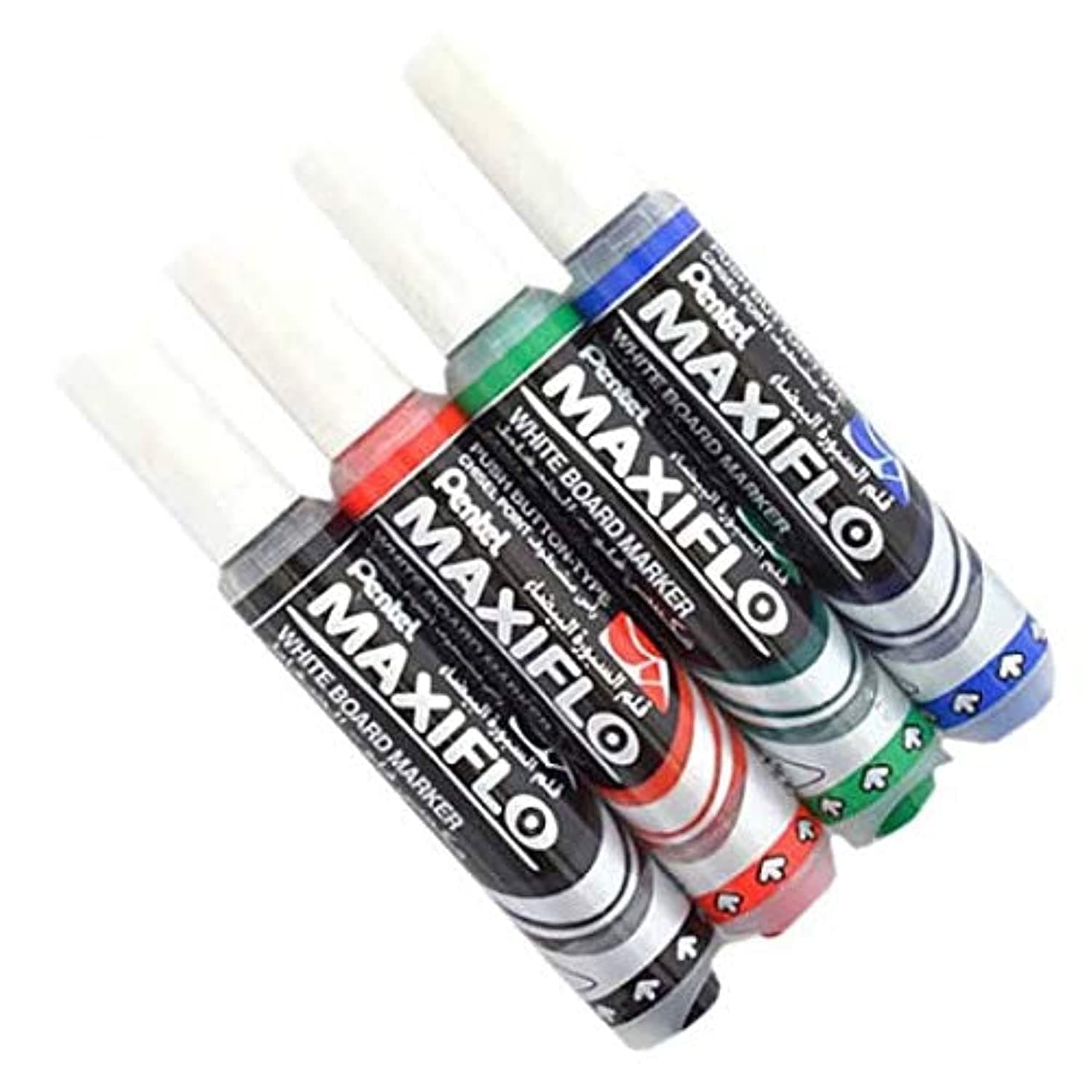 Pentel Whiteboard Marker with Chisel Tip, 4 Piece Set