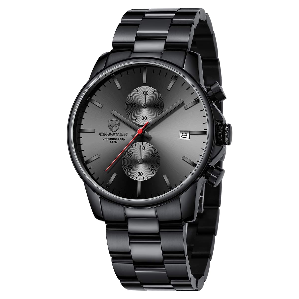GOLDEN HOUR Fashion Business Mens Watches with Stainless Steel Waterproof Chronograph Quartz Watch for Men, Auto Date