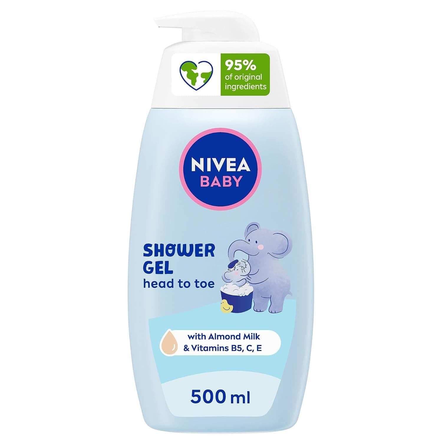 NIVEA Baby Bath Shower Gel & Shampoo, Head To Toe Calendula Extract, 500ml
