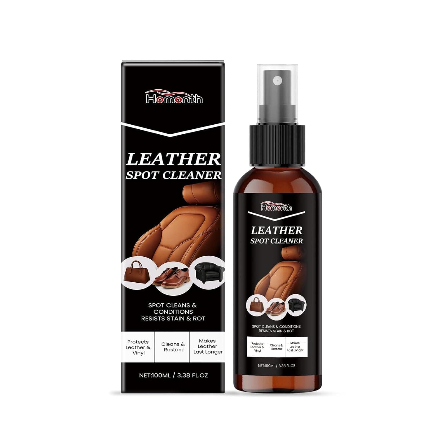 YelaJoy Natural Leather Spot Cleaner Conditioner, Stain Remover, Leather Recoloring Balm Kit, Sofa Color Restorer Paint with UV Protection, for Car Seats Furniture Couches