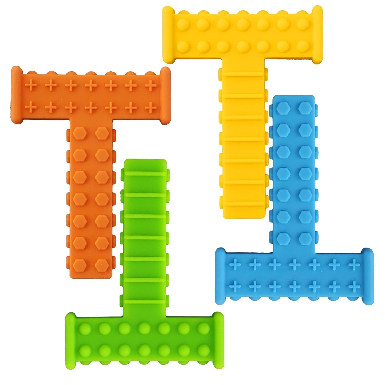 ORUZA Sensory Chew Toys, 4 Pack Silicone Chewy Toys for Autistic Children, Sensory Chew Stick for ADHD, SPD, Biting, Teething Needs, Chewy Toy for Relief Stress, Anxiety