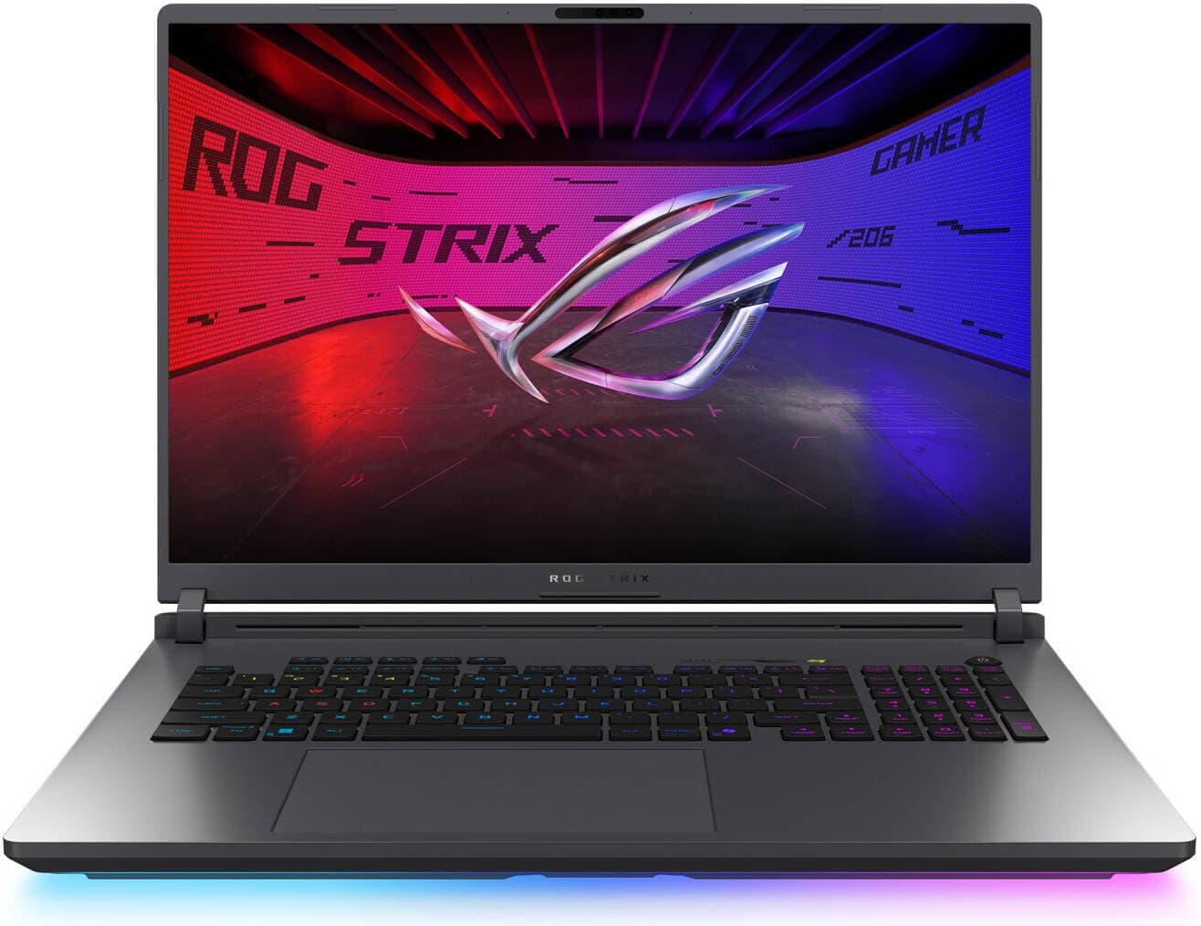اسس لابتوب العاب روج ستريكس G18 (2025)، انفيديا RTX 5080 16GB GDDR7، انتل الترا 9 275HX، شاشة روج نيبولا ممتازة 2.5K 240Hz، واي فاي 7، 64GB DDR5 RAM، 4TB SSD، ويندوز 11 برو، اوفيس 24 وقاعدة جيزبرو