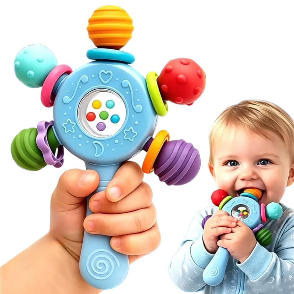 Baby Rattle and Teether Toy | Sensory Manhattan Ball | Early Education Training Toy for Newborns 0-12 Months | Ideal for Saudi Babies