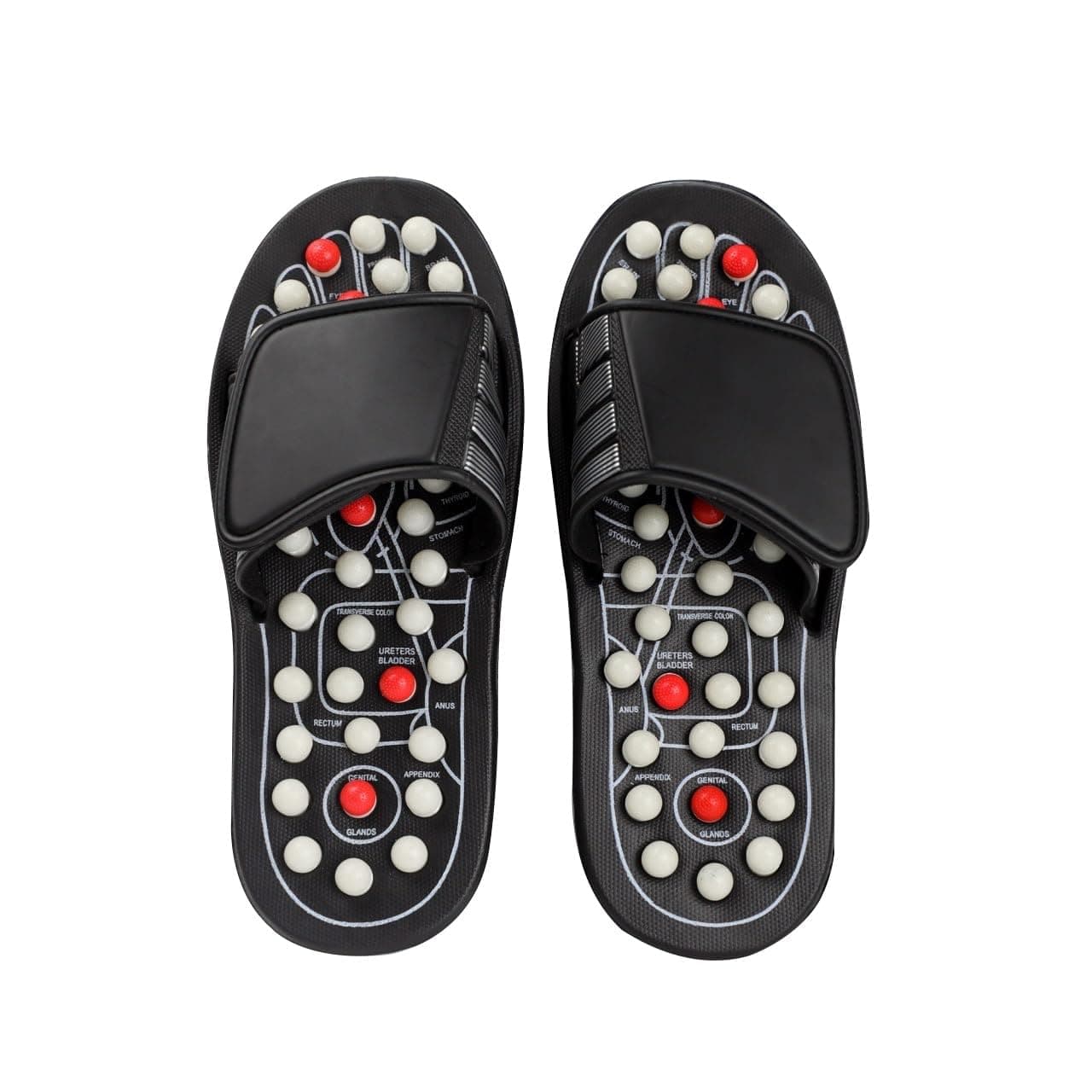 Acupressure Foot Massager Massage Slippers Shoes Reflexology Sandals Gift for Men Women, Reduce Feet Neuropathy Pain Relief and Tension, Promote Circulation (Black, Size: 27.5cm)
