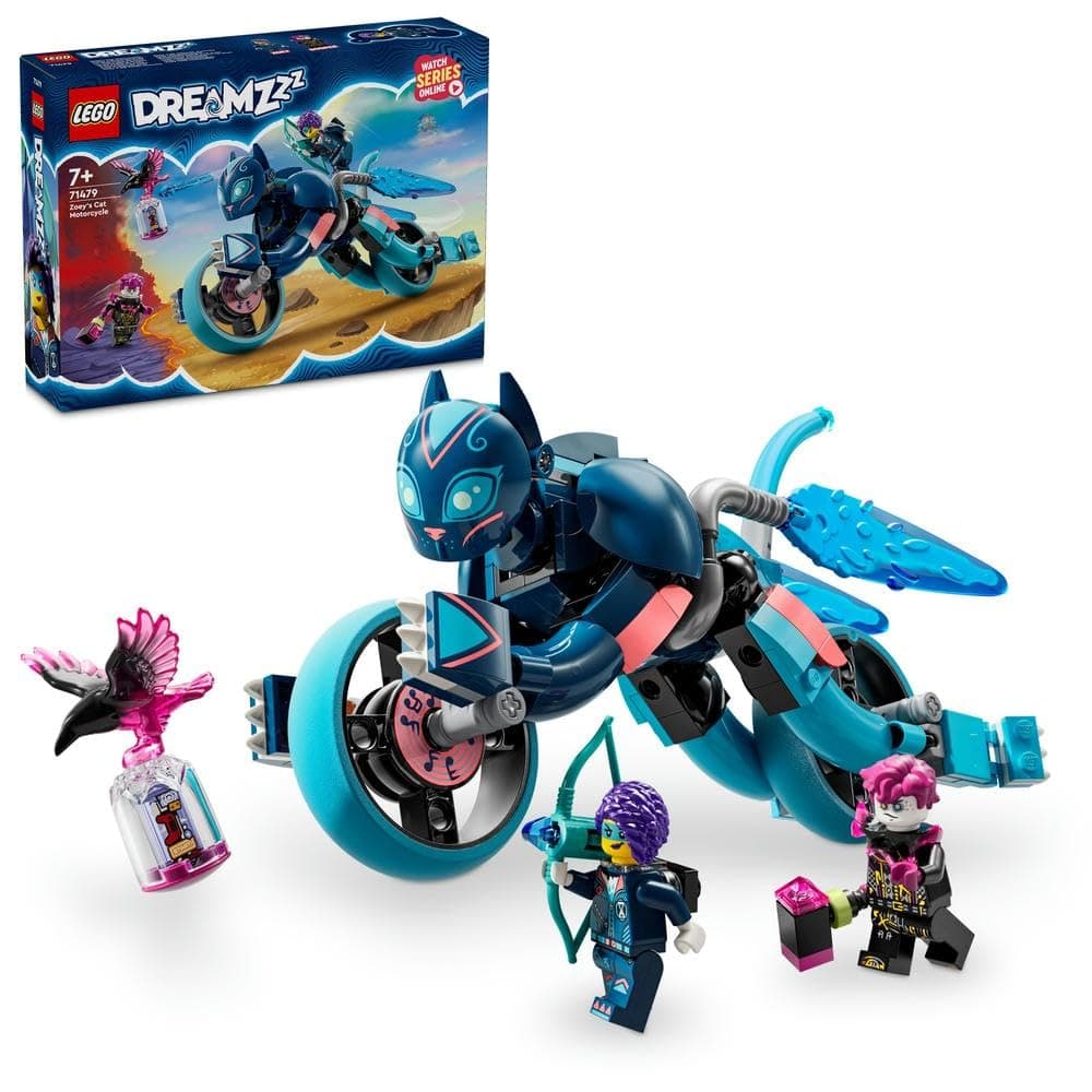 LEGO DREAMZzz 2in1 Zoey’s Cat Motorcycle Set, Rebuild an Animal Figure into a Bike Toy for 7 Plus Year Old Boys & Girls, Vehicle Playset, Fun, Creative Birthday Gift Idea For Kids 71479