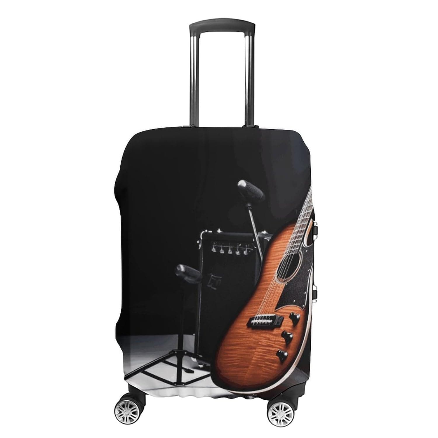 Musical Instrument Guitar Travel Luggage Cover Anti-scratch Suitcase Cover Elastic Suitcase Protective Cover Fits 19-32 Inch Luggage, Style, XL, Luggage Case Cover