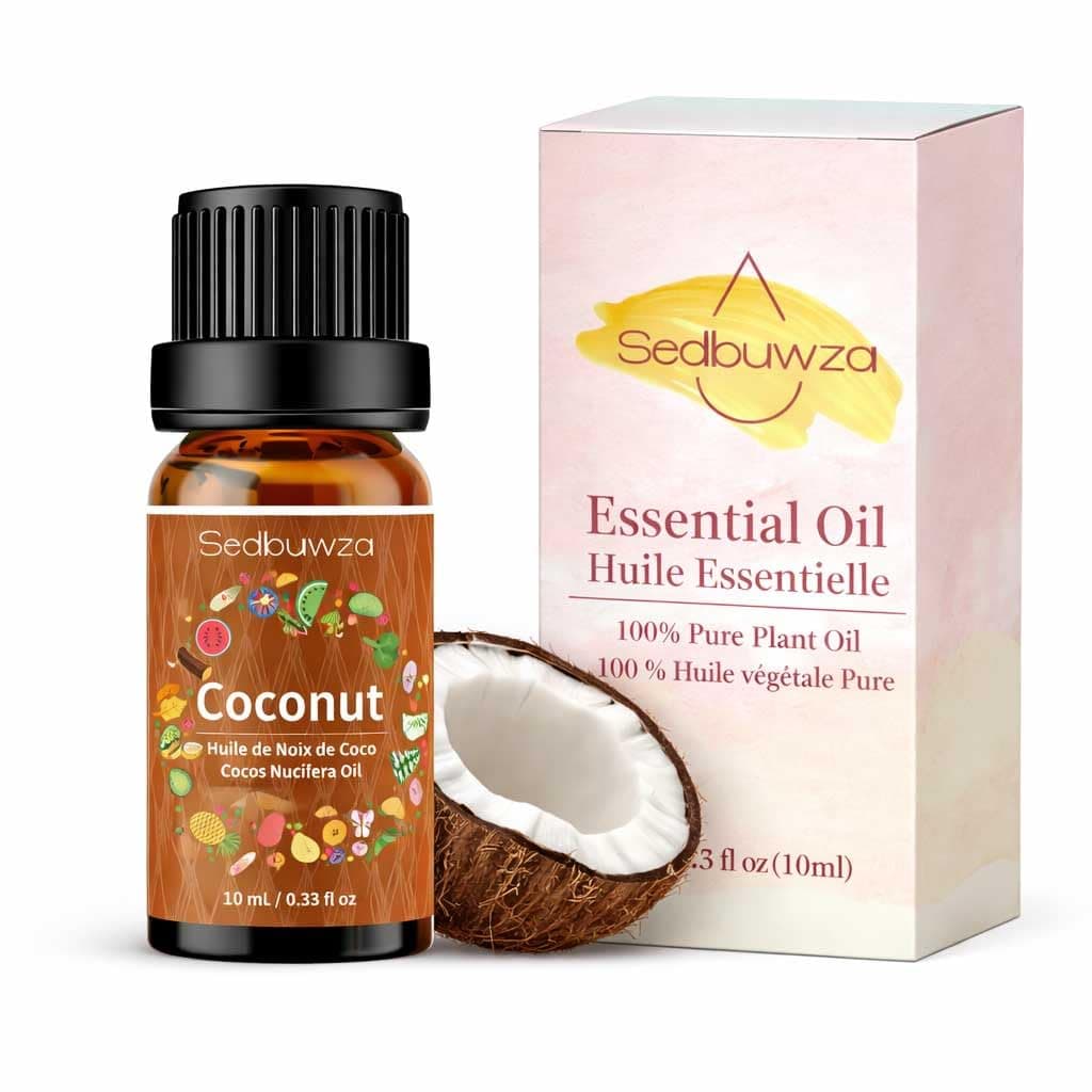 Sedbuwza Coconut Essential Oil, Pure Organic Coconut Fragrance Oil for Diffuser, Humidifier, Soap, Candle, Perfume