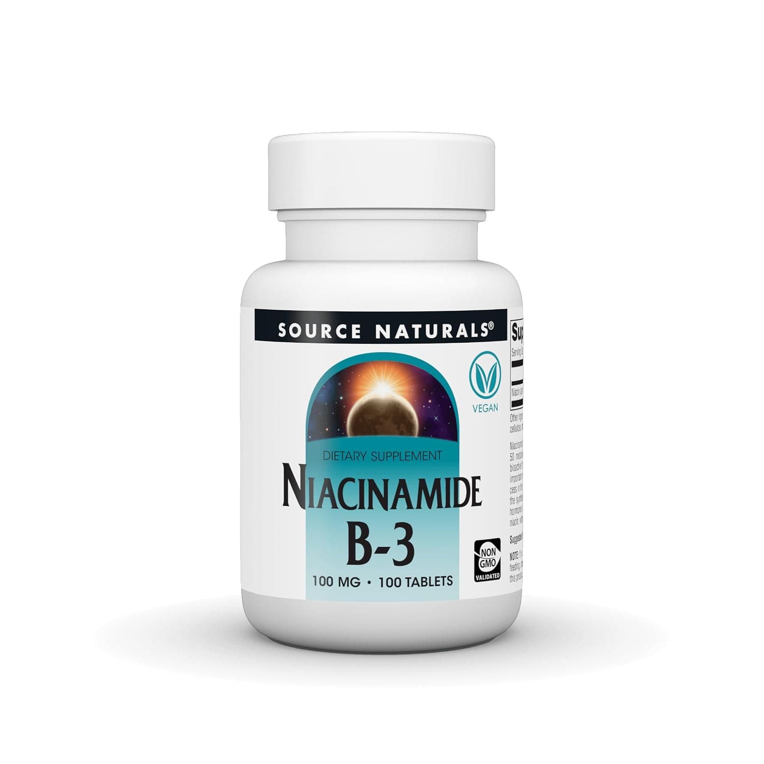 Source Naturals Niacinamide B-3, 100 mg Dietary Supplement - 100 Tablets