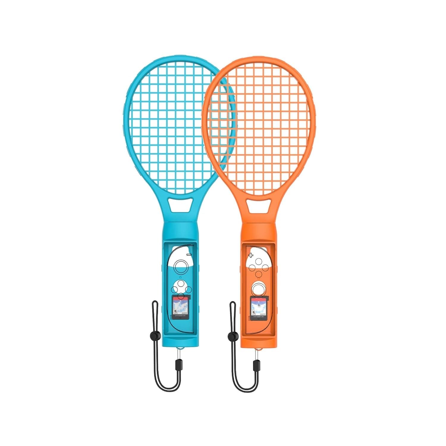 XHSESA Tennis Racket Gamepad Accessories for Switch 2 - Compatible with Switch Sports & Motion Games, Grip Controllers for Joy-Con (Orange-Blue)