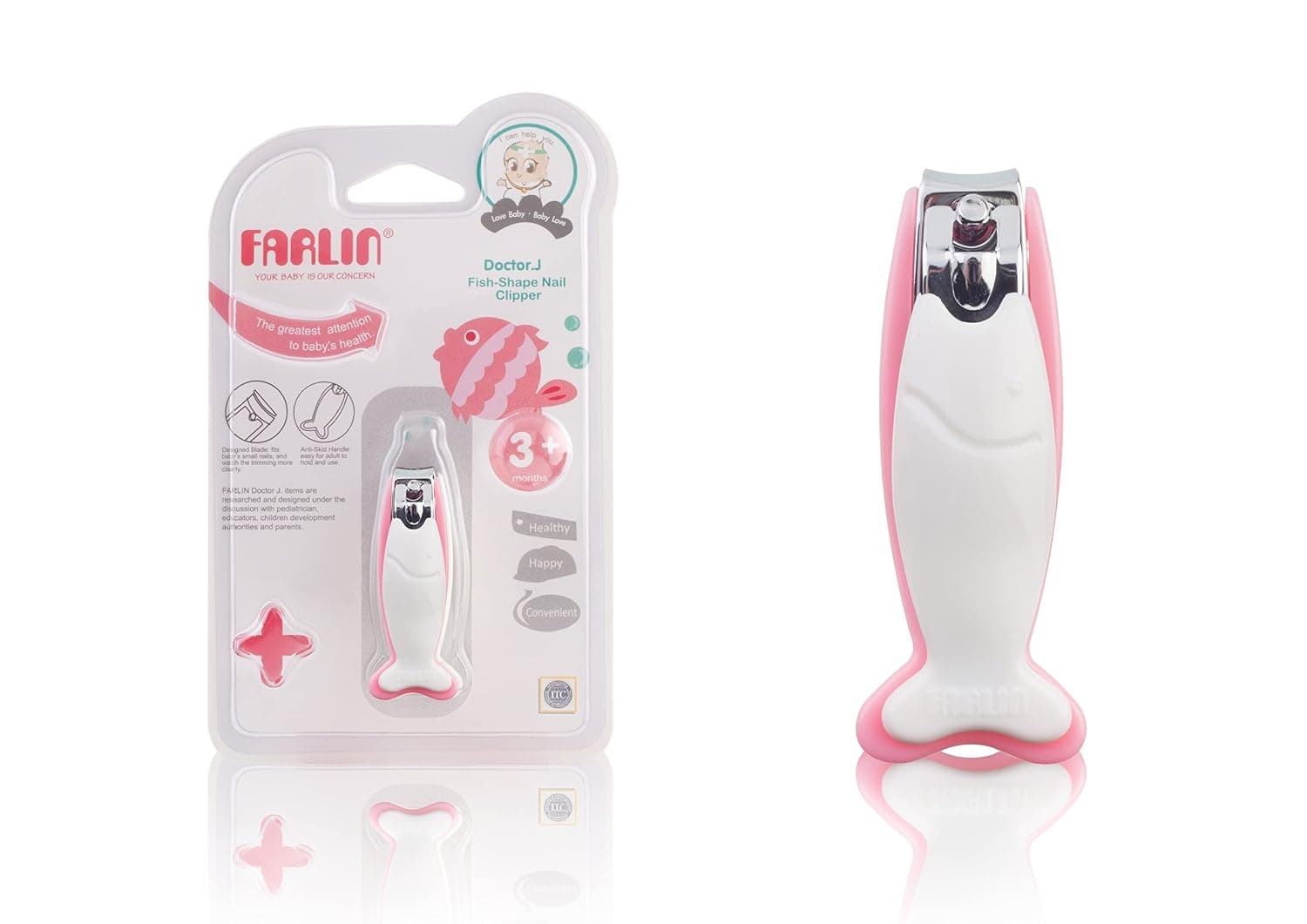 Farlin Fish-Shape Nail Clipper, BF-160D, Assorted Colors