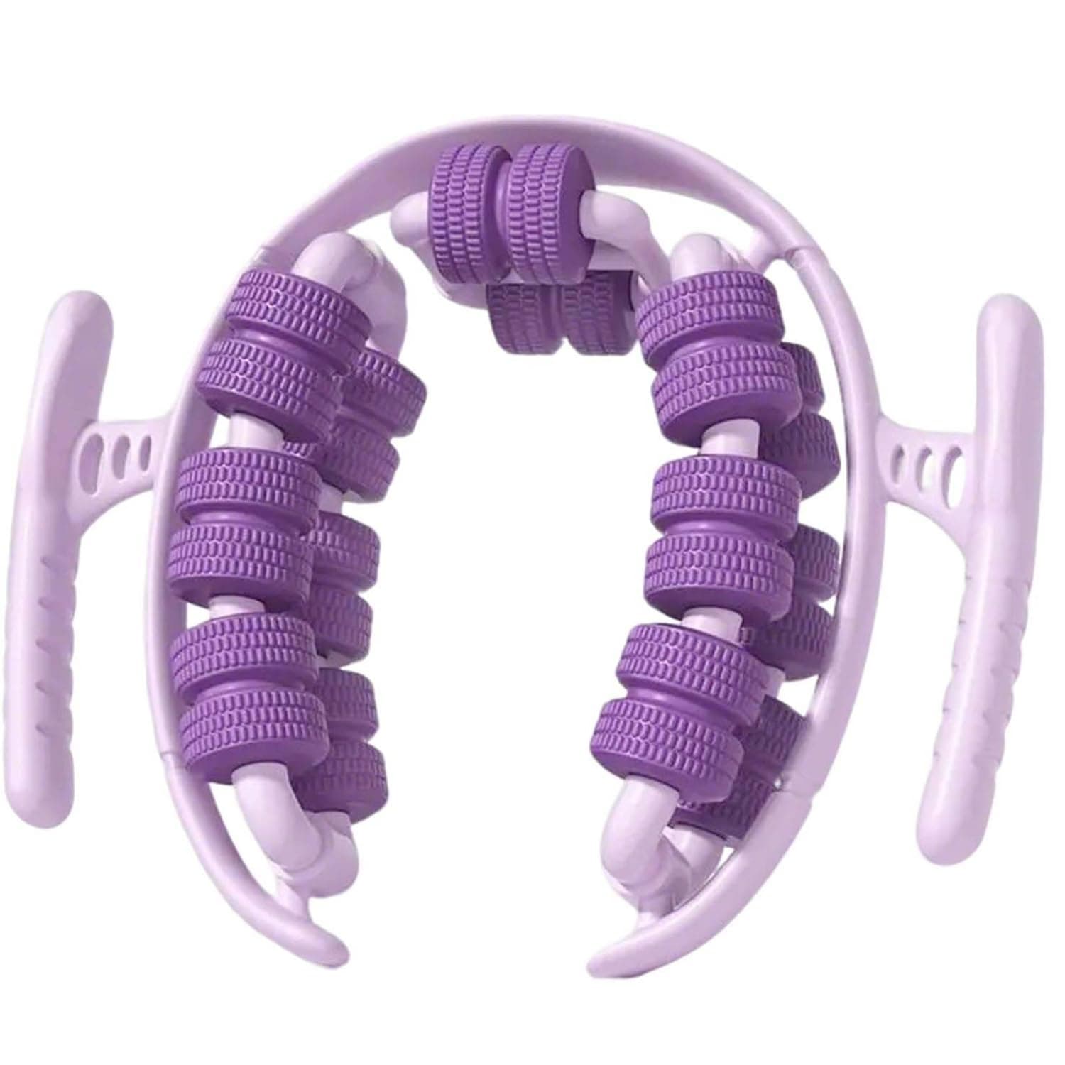 YelaJoy Leg Massager Roller, Adjustable Drainage Massager for Thighs & Legs, Anti Cellulite Roller 360° with 28 Wheels, Muscle Relaxation Yoga Wheel for Cellulite Massage (purple)