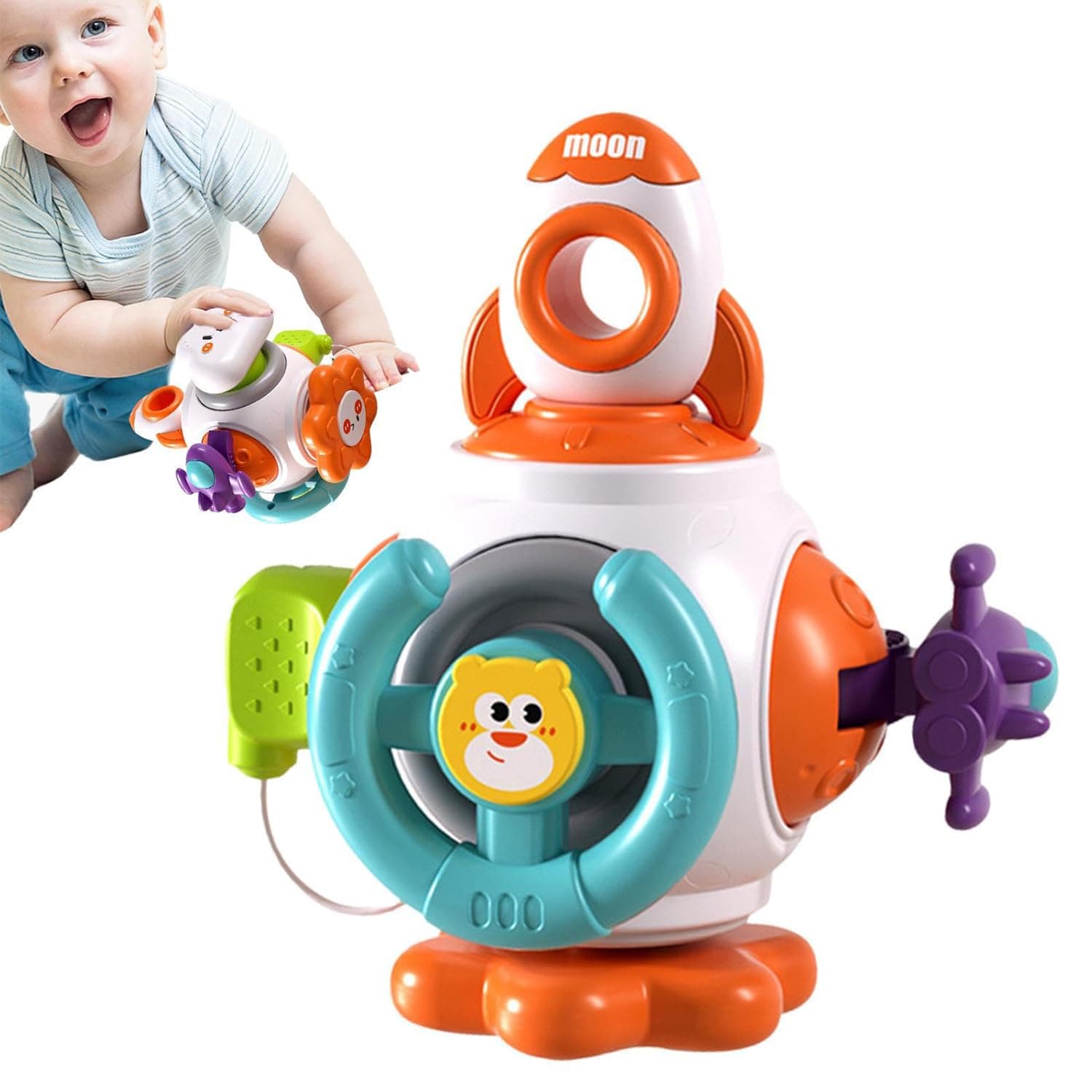 Mumoo Bear Montessori Sensory Toys for Toddlers 1-3 - Travel Activities Busy Board Cube - Baby Gifts for 6-18 Months 12 One-Year-Old Infant Boys Girls Plane Car Travel Toys Educational Learning
