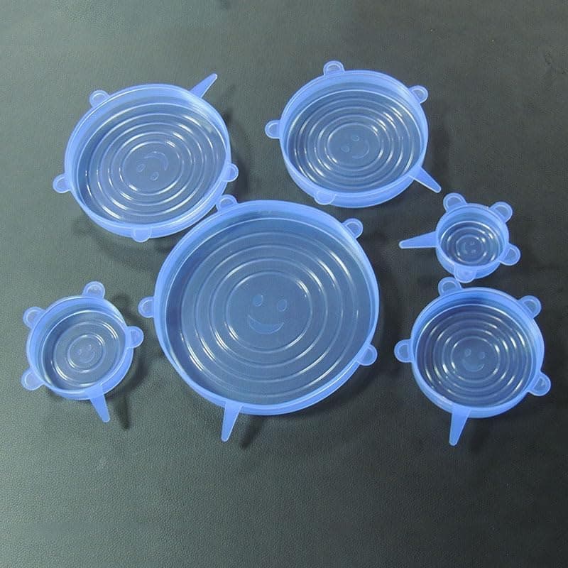 Set of 12 Stretchy Silicone Lids for Bowls - Airtight Covers for Food Storage, Safe for Dishwasher And Microwave, Reusable And Designed to Save Space in Your Kitchen.