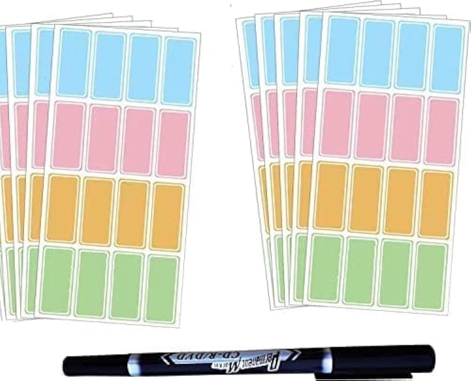160PCS with Pen Assorted Colors Waterproof Removable Labels - Daycare Bottles Self-Adhesive Name Label Stickers for Baby,Kids,Toddlers School Supplies,Water Bottles,Mason Jar,Garage Sale