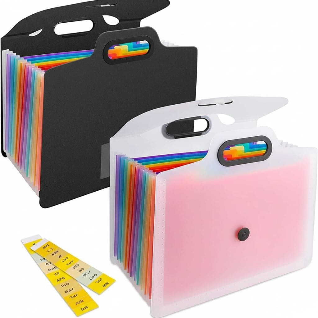 ELECDON Plastic File Folders Envelope, 10 Pieces Expanding File Wallet Organizer Documents Folder with Snap Closure and Pocket, A4 Size Waterproof Transparent File Pouch for School