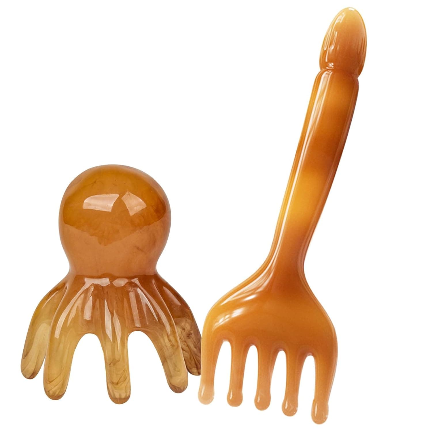 2 Pcs Scalp Massagers, Resin Five Claw & Eight-Prong Manual Massage Tools for Head Eye Face Neck and Shoulder Relaxation, Relaxation Tools for Birthday Mother's Day Father's Day Gifts