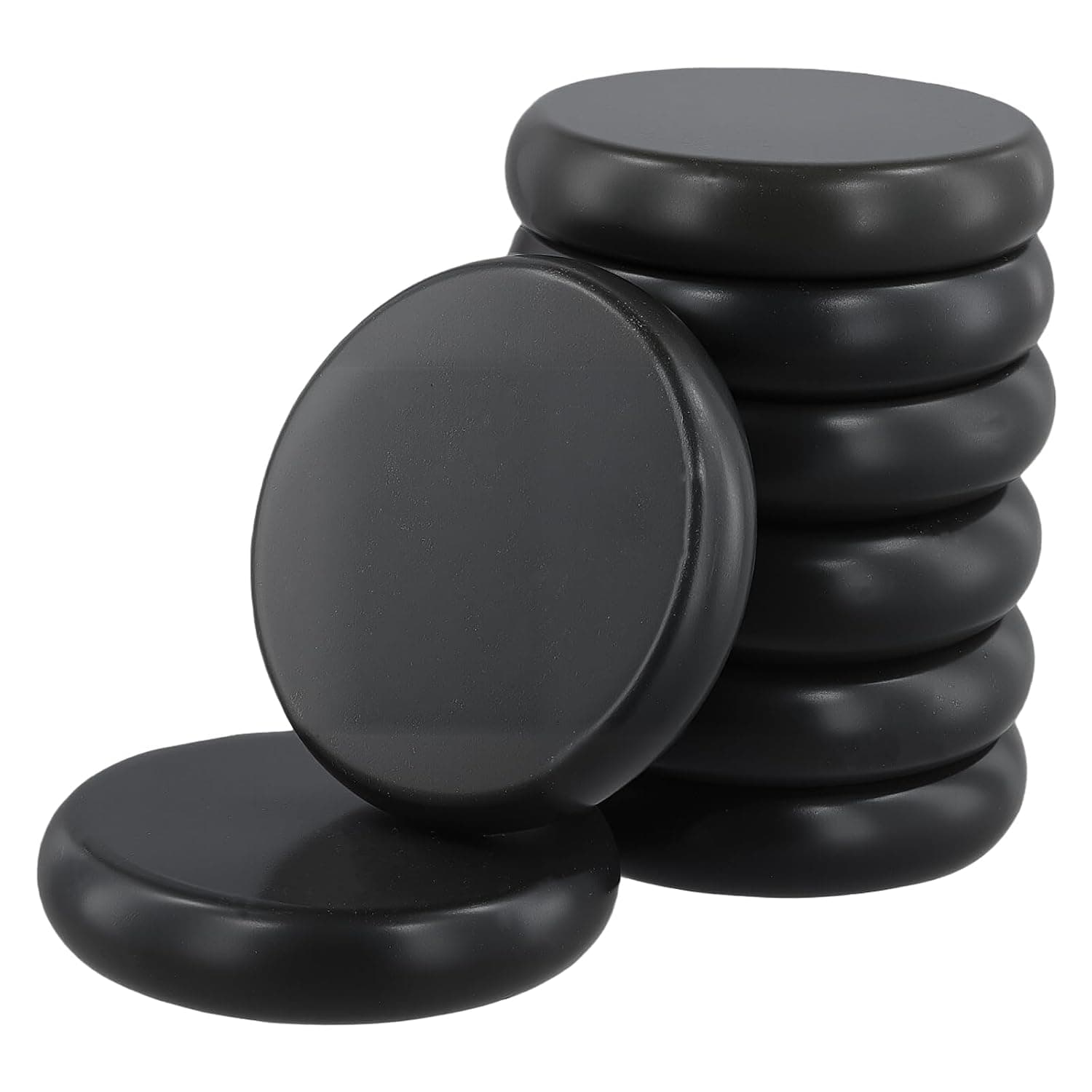 8 Pieces 8 cm Hot Stone Massage Set, Hot Stones Basalt Massage Stones for Spa, Relaxation, Massage Set, Black