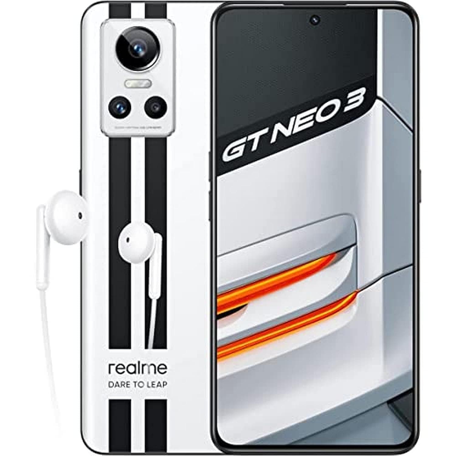Realme GT Neo 3 80W Dual-SIM 256GB ROM + 8GB RAM (GSM Only | No CDMA) Factory Unlocked 5G Smartphone (Sprint White) - International Version