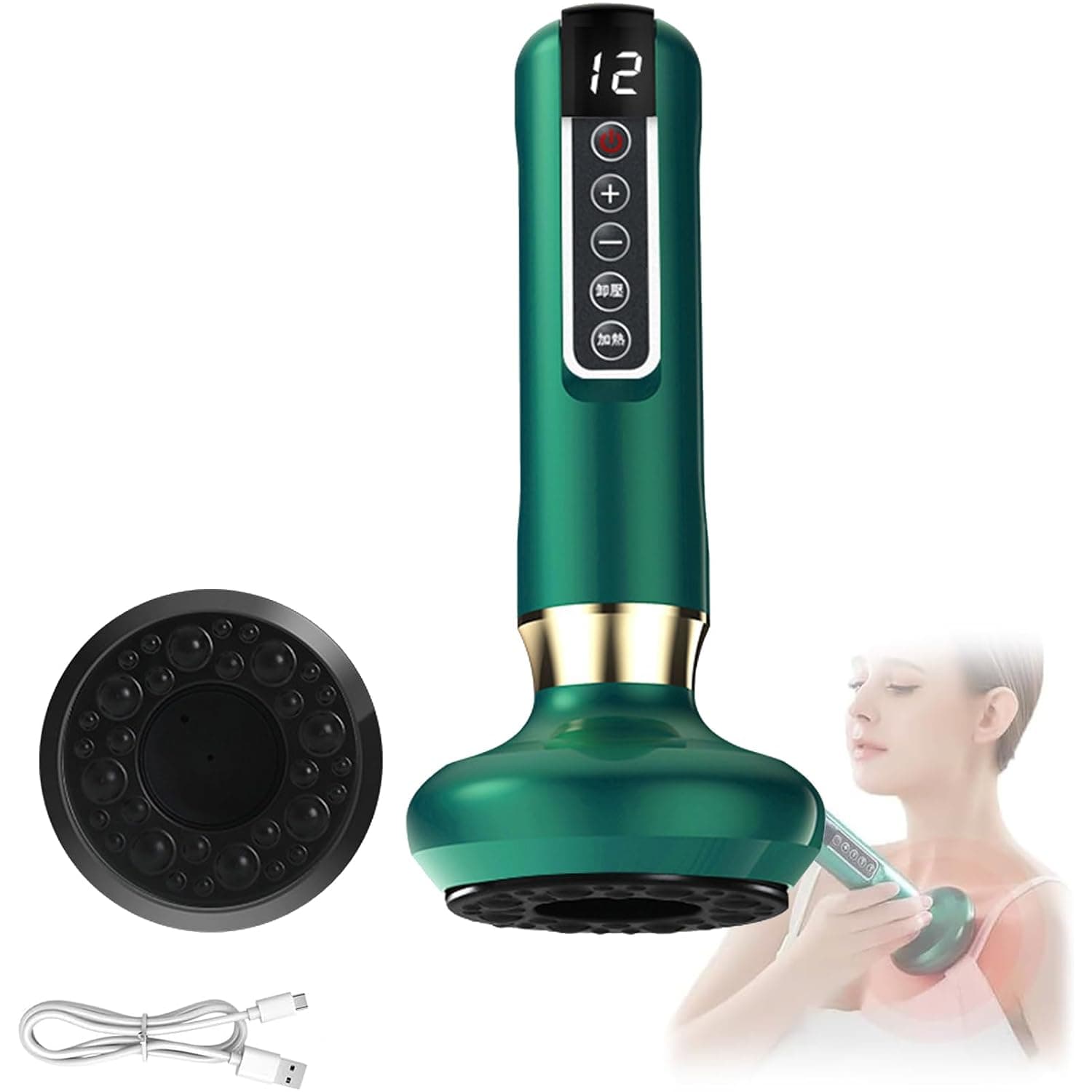 Handheld Anti Cellulites Massagers - Cordless Cellulites Remover,Green | Cellulite Cupping Massager, Massage Tool, Body Sculpting Machine, 9 & 12 Levels Adjustable Cellulite Machine, for Legs, Arms