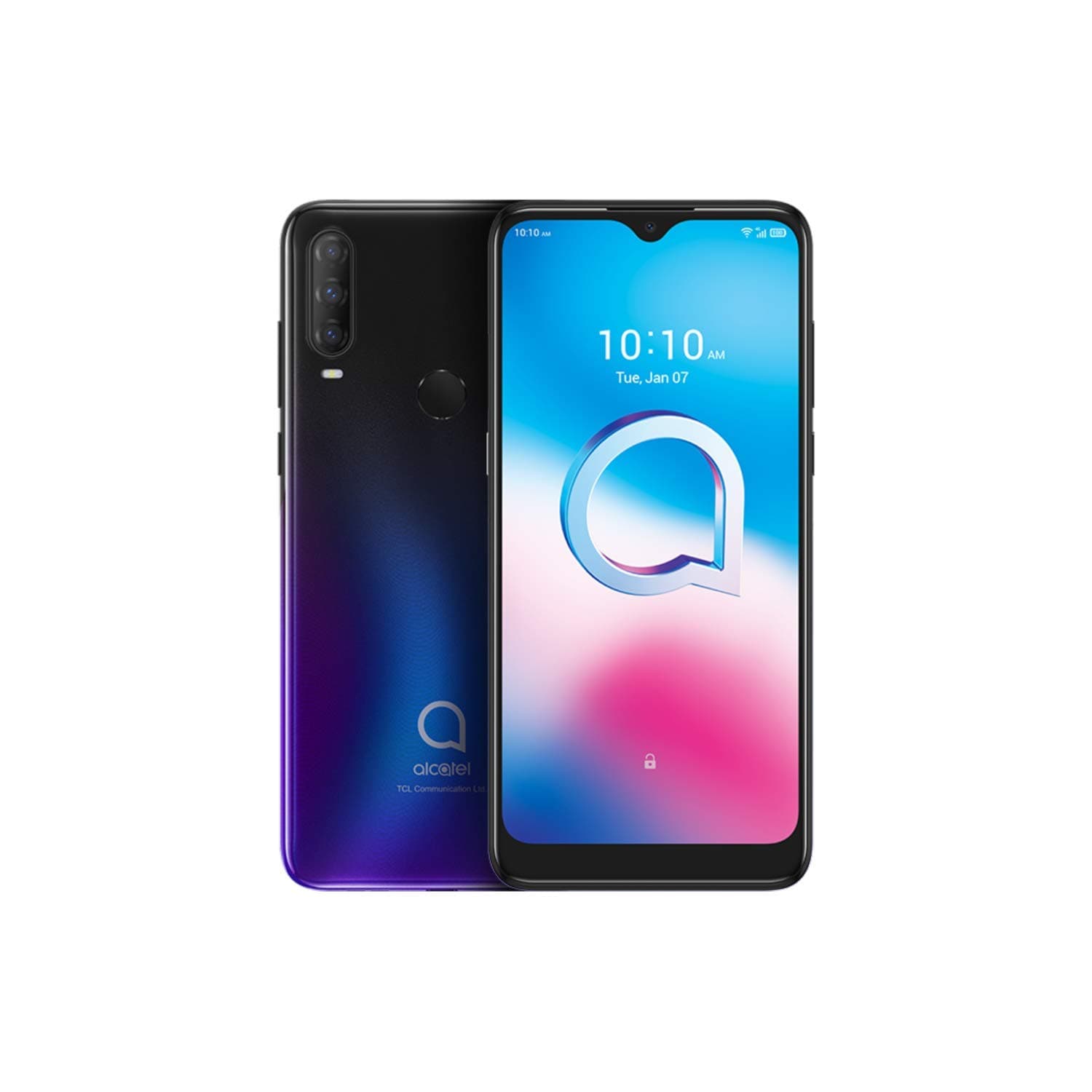Alcatel 3L (2020) Dual-SIM 64GB ROM + 4GB RAM (GSM Only | No CDMA) Factory Unlocked 4G/LTE Smartphone (Blue) - International Version