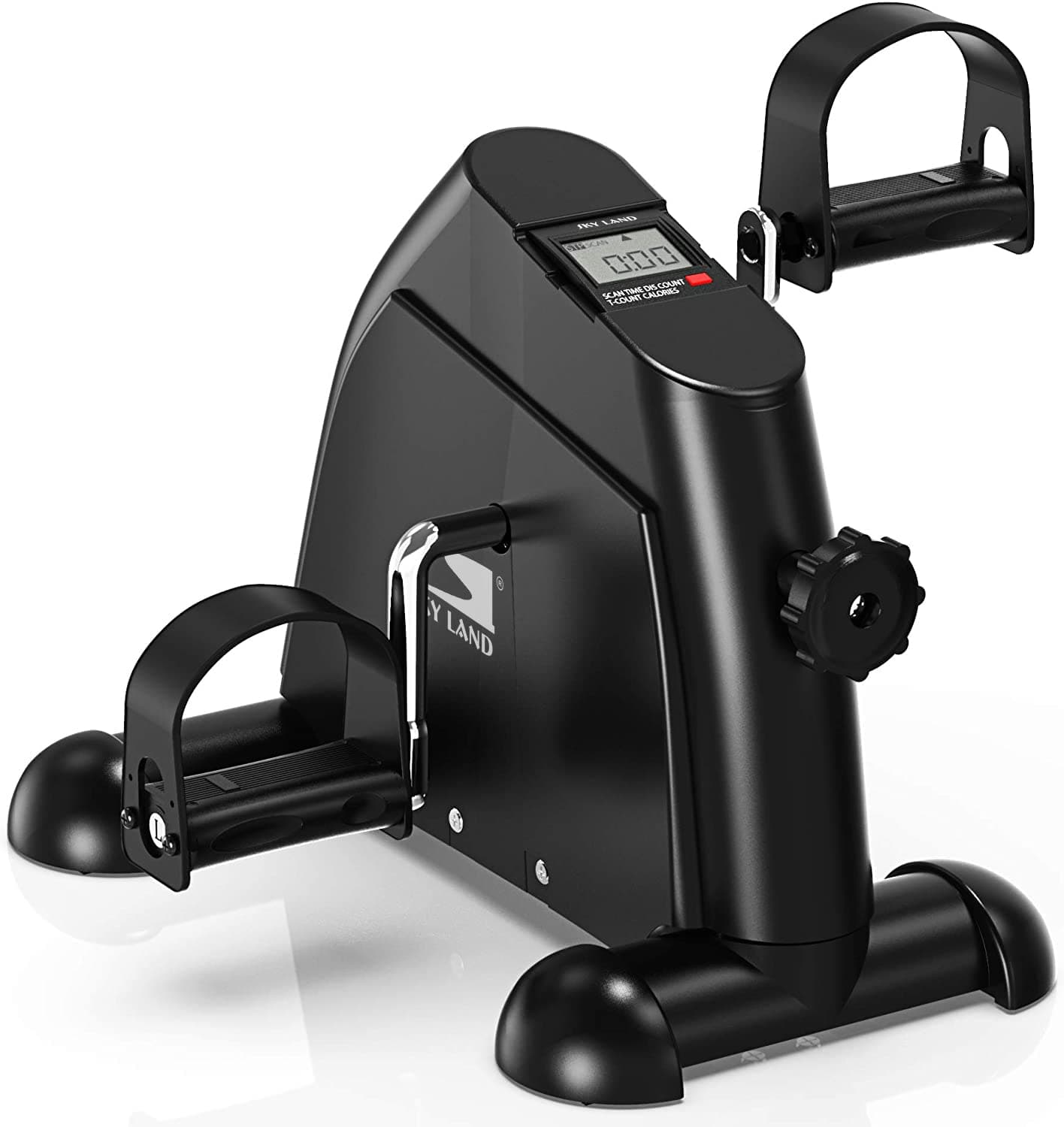SKY LAND Mini Exercise Bike - Portable Under Desk Pedal Exerciser for Arm & Leg Workouts with Adjustable Resistance and LCD Screen - EM-1540, Black