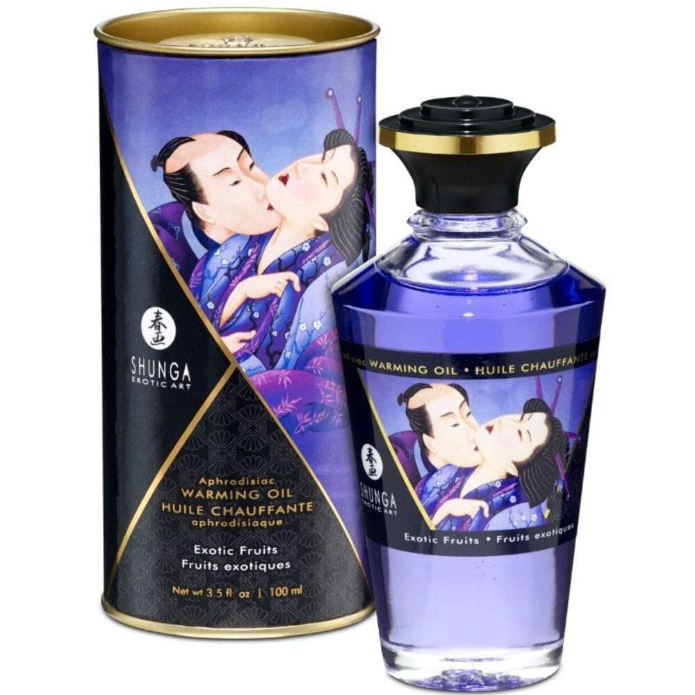 Shunga Aphrodisiac Warming Oil, Exotic Fruits, Blue