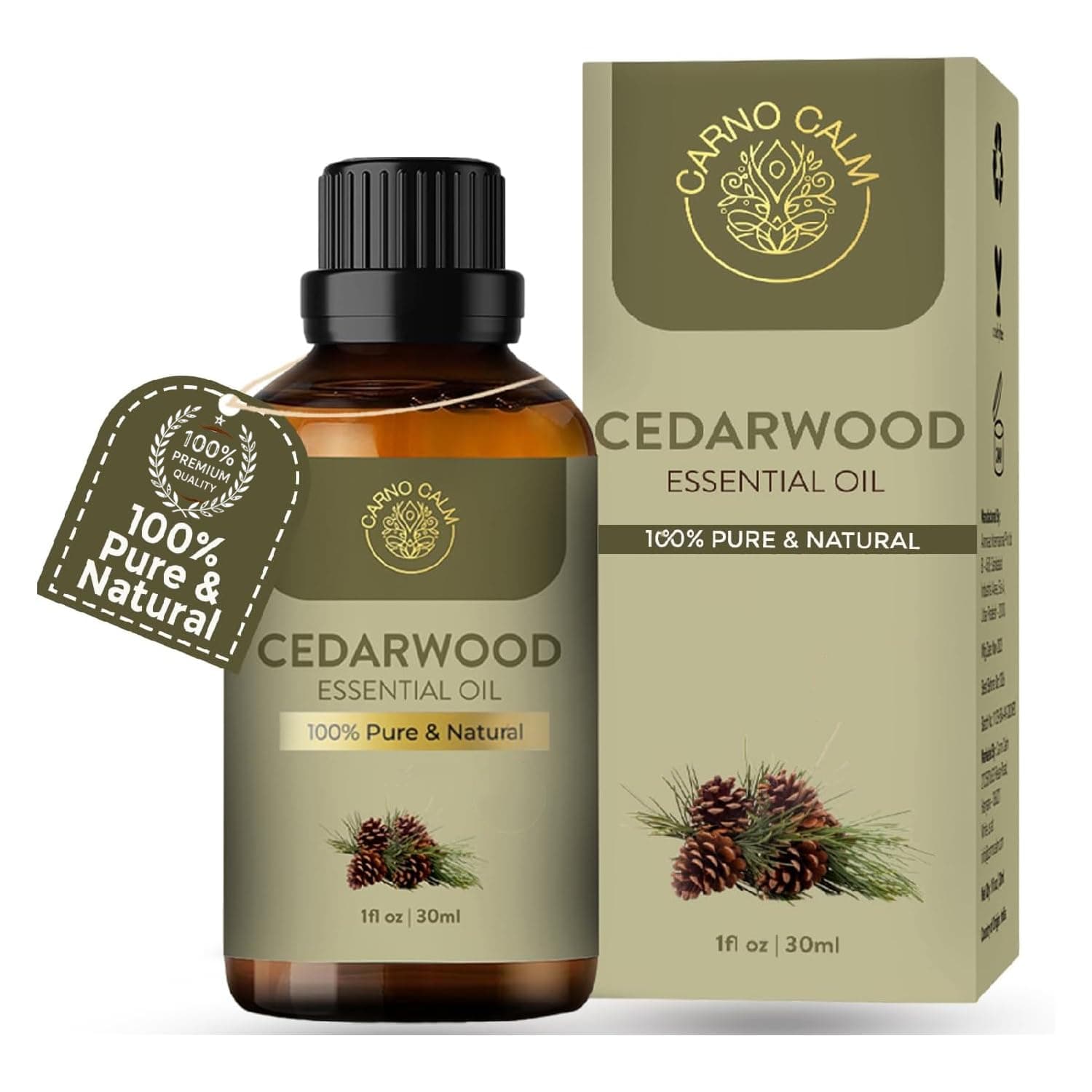 Organic Cedarwood Essential Oil |USDA Certified | Pure & Natural | for Hair Skin Focus Wood | Woody and Earthy Aroma for Clarity | Diffuser Fragrance Oil Soaps Candles | 30ml | 100% pure cedarwood oil with woody, earthy aroma — for diffuser, hair, skin and DIY uses.