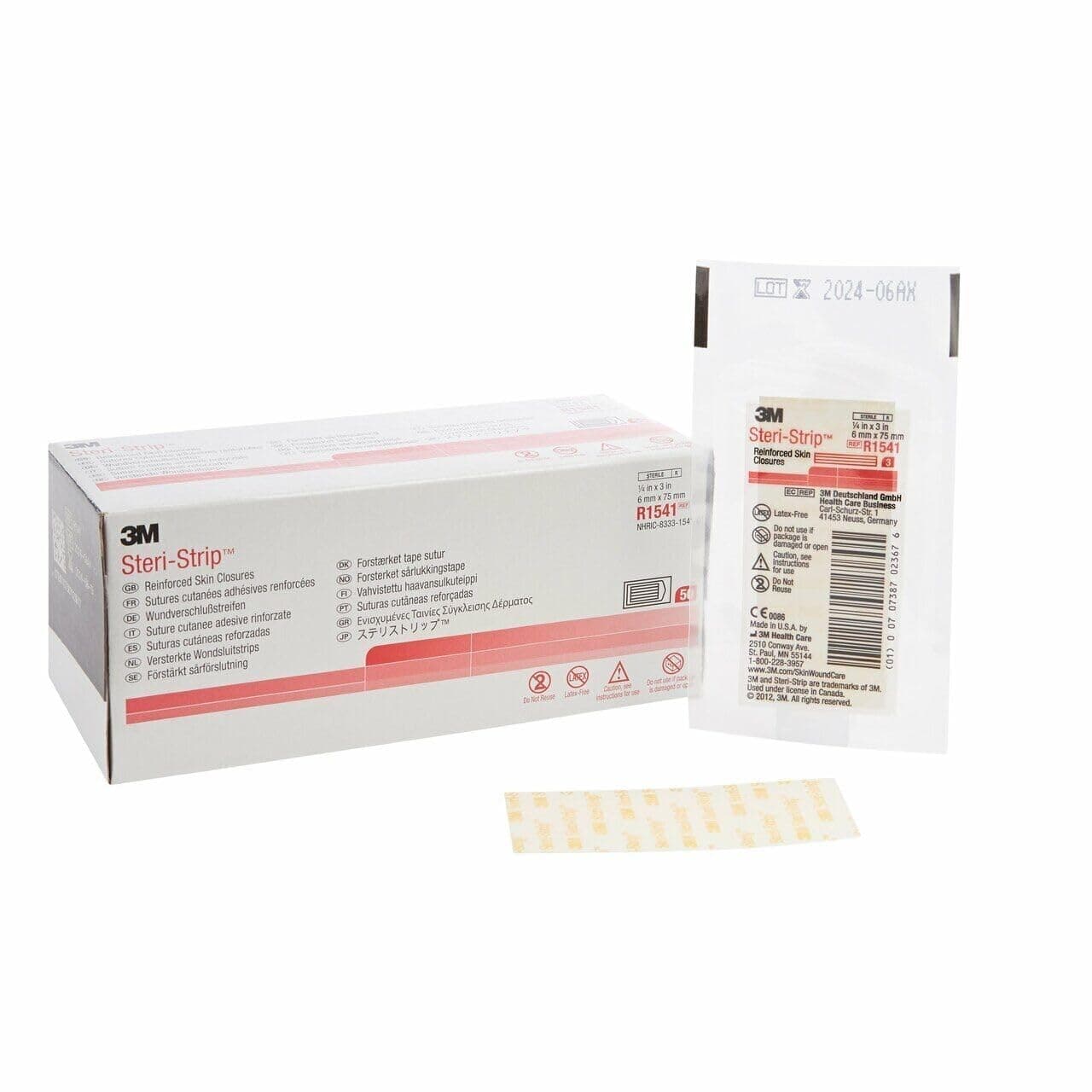 3M Healthcare Steri Strip Skin Closure, Reinforced, 1/ 4" x 3", 50 per Box (88R1541) Category: Specialty Dressings Woundcare Products