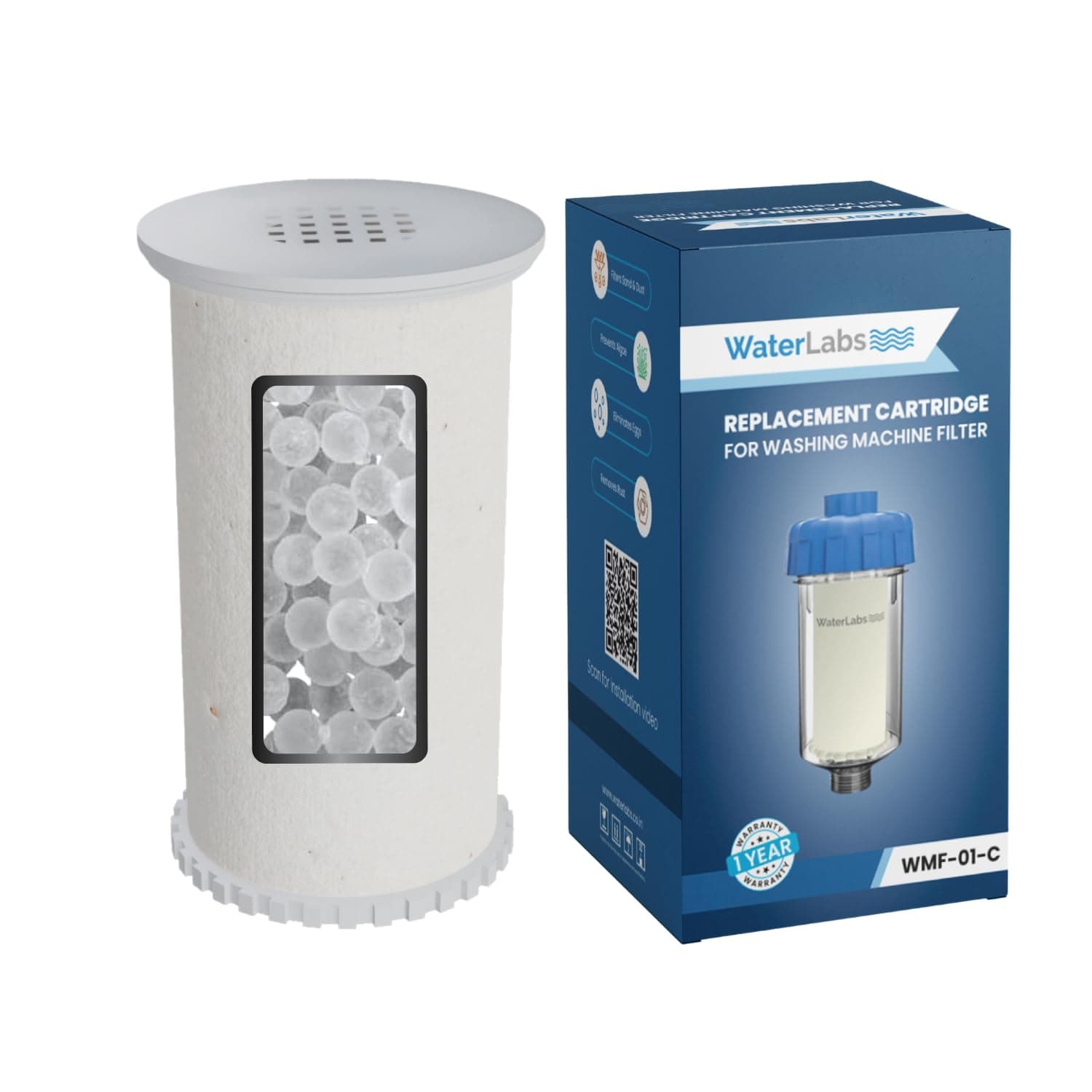 خرطوشة بديلة لفلتر الغسالة من ووترلابس - ترشيح عالي الاداء لغسيل الملابس النظيف