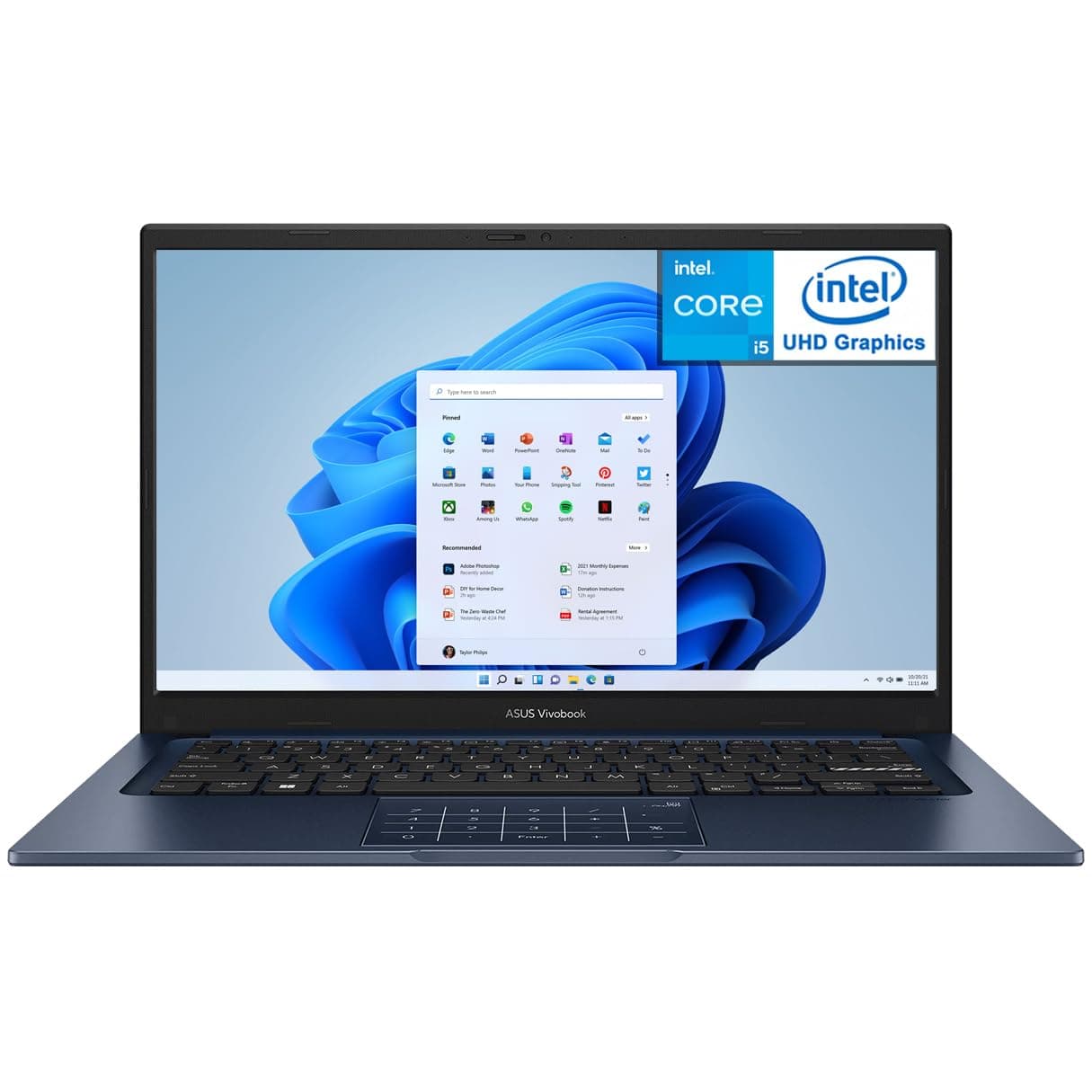 ASUS Vivobook 14" FHD (1920 x 1080) Slim Laptop, Intel 13th Core i5-1334U, 12GB RAM, 256GB SSD, Intel UHD Graphics, Privacy Camera, Bluetooth, Windows 11 Home, Quiet Blue, X1404VA-I512256
