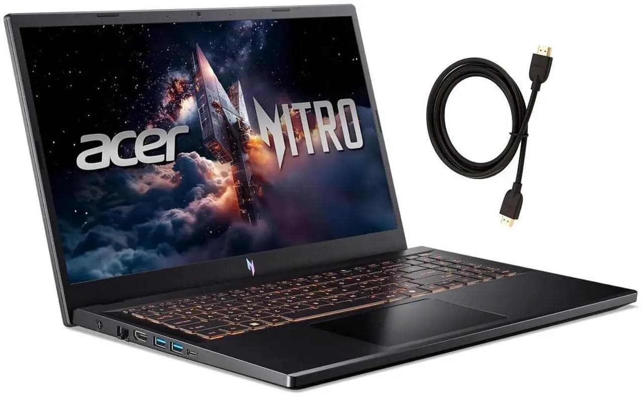 acer Nitro V Gaming Laptop 15.6" FHD 165Hz Display | Intel Core i5-13420H Processor| NVIDIA GeForce RTX 4050| Backlit |Sleeve| 8GB RAM DDR5 | 512GB SSD | Windows 11 Home | Bundle with HDMI Cable