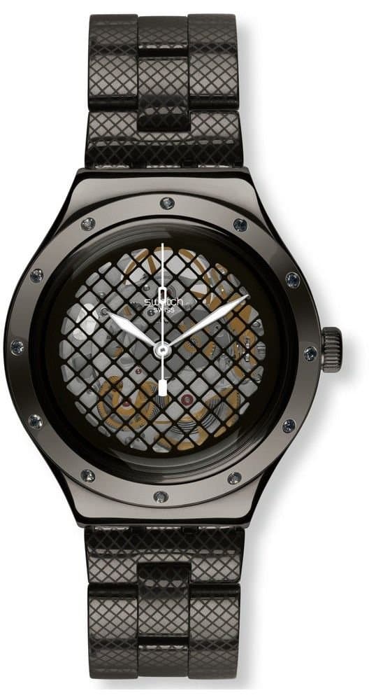 YAB101G Watch Swatch Men's Vatel Stainless steel case, Stainless steel bracelet, Skeleton dial, Automatic movement, Scratch resistant mineral, Water resistant up to 3 ATM - 30 Meters - 99 Feet