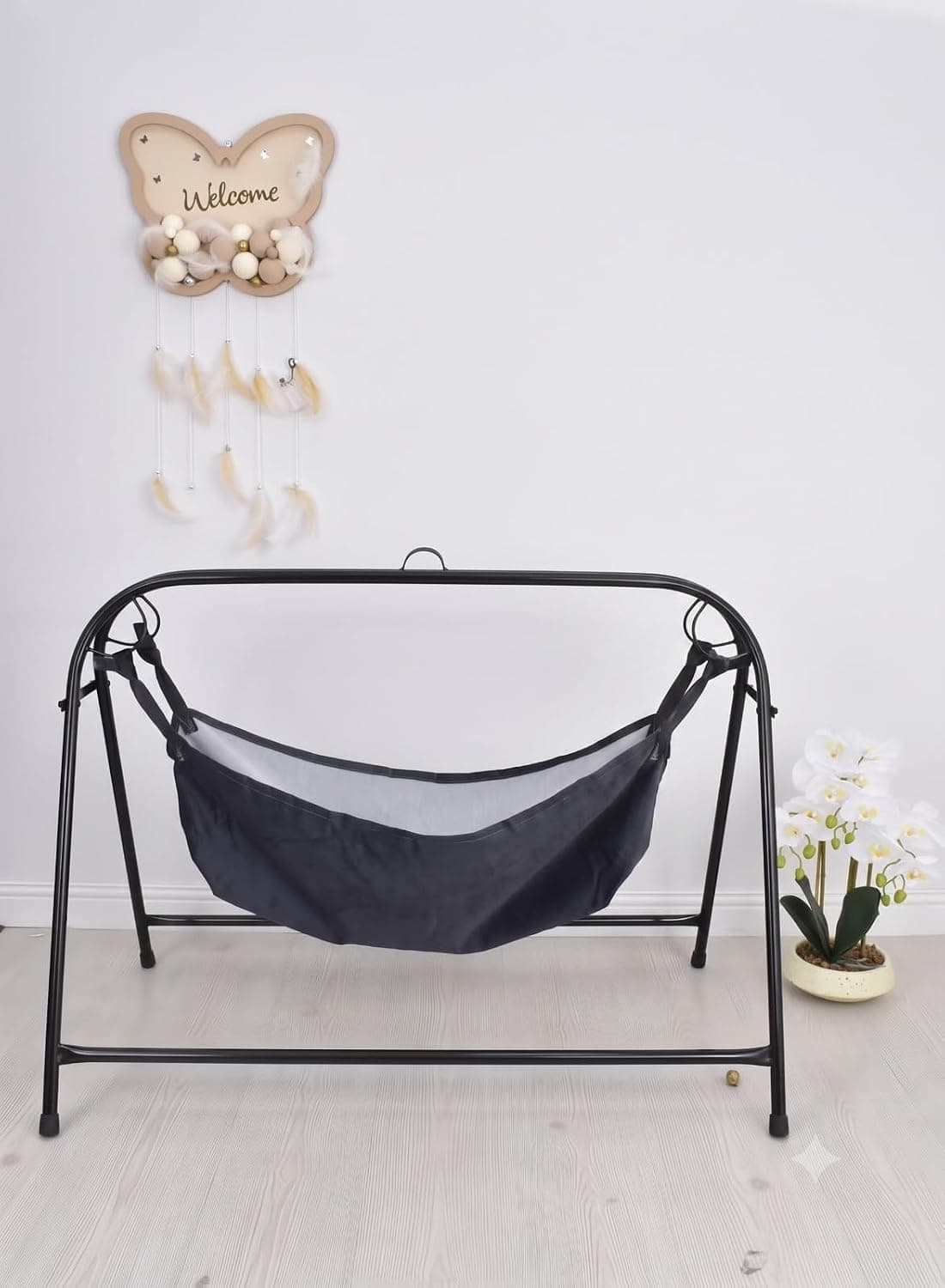 Gizani Kids Hondol Modern Design Foldable Iron Hondol 87x65cm (Black)