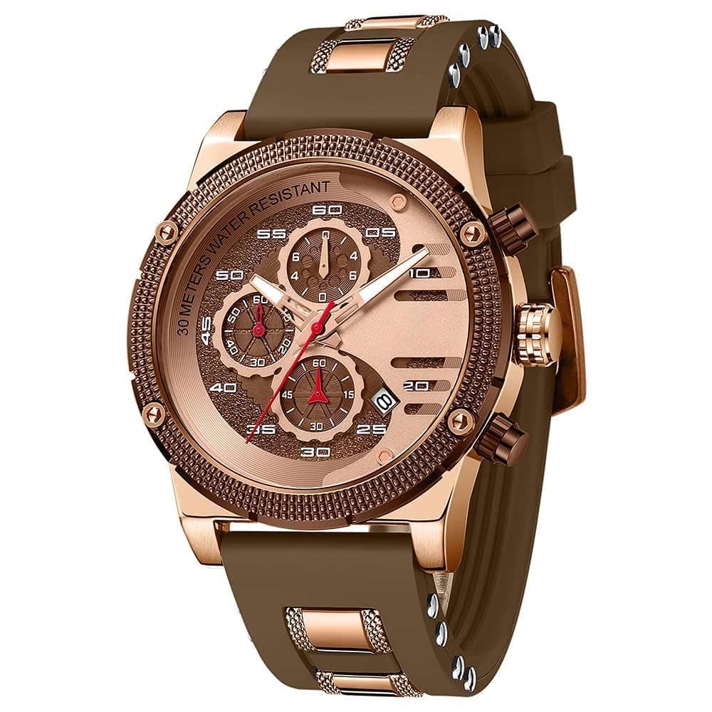 Mens Watches for Casual Chronograph Waterproof Sport Military Watch Analog Quartz Movement Stylish Luxury Dress Wrist Watch Elegant Gift Watch for Men
