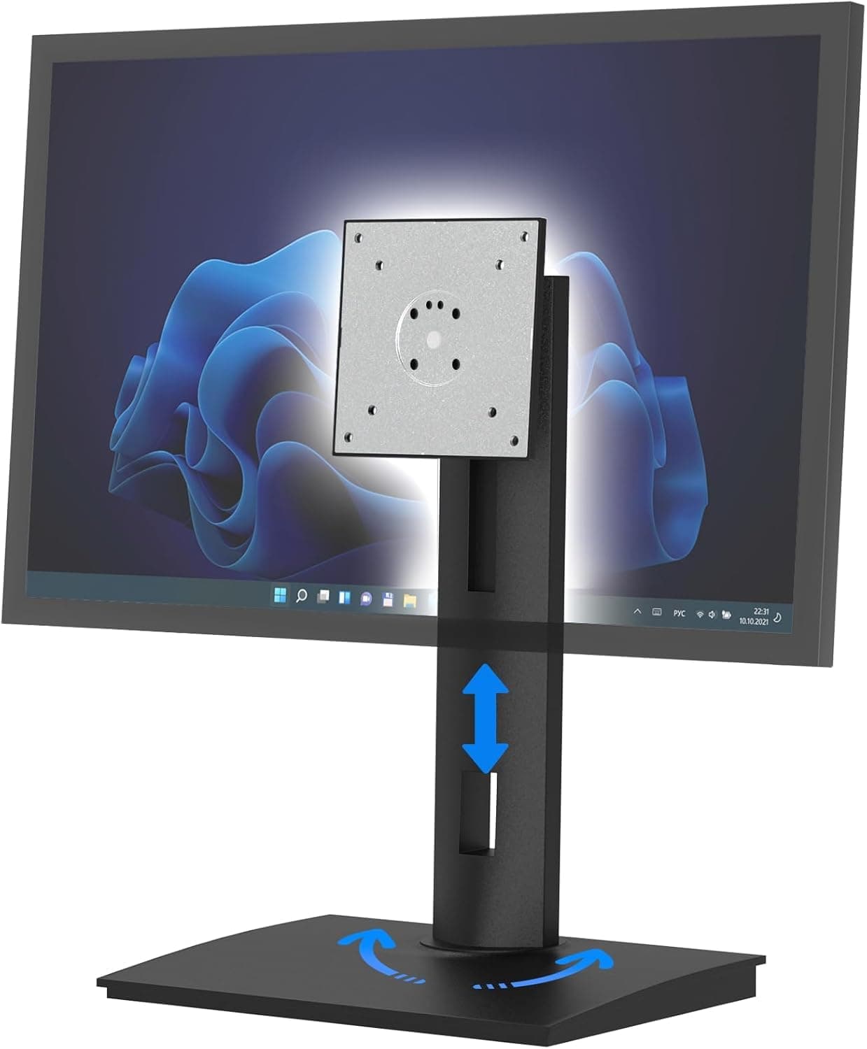 XICEN Vesa Monitor Stand, Spring Height Adjustment Swivel and Tilt Vesa Stand, Rotating Between Landscape and Portrait Compatible with Monitors Within 27 inches and Weighing Between 7-11lb