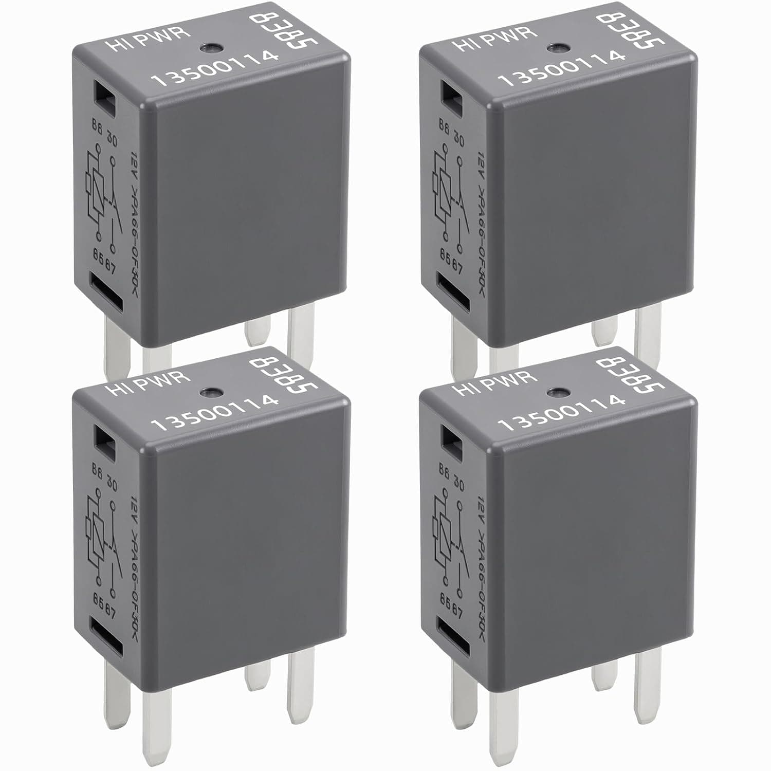 Relay 13500114/8385 (Set of 4) - 12VDC 40A 4Pins Relay 13500114/8385 Compatible for GM Vehicle Models